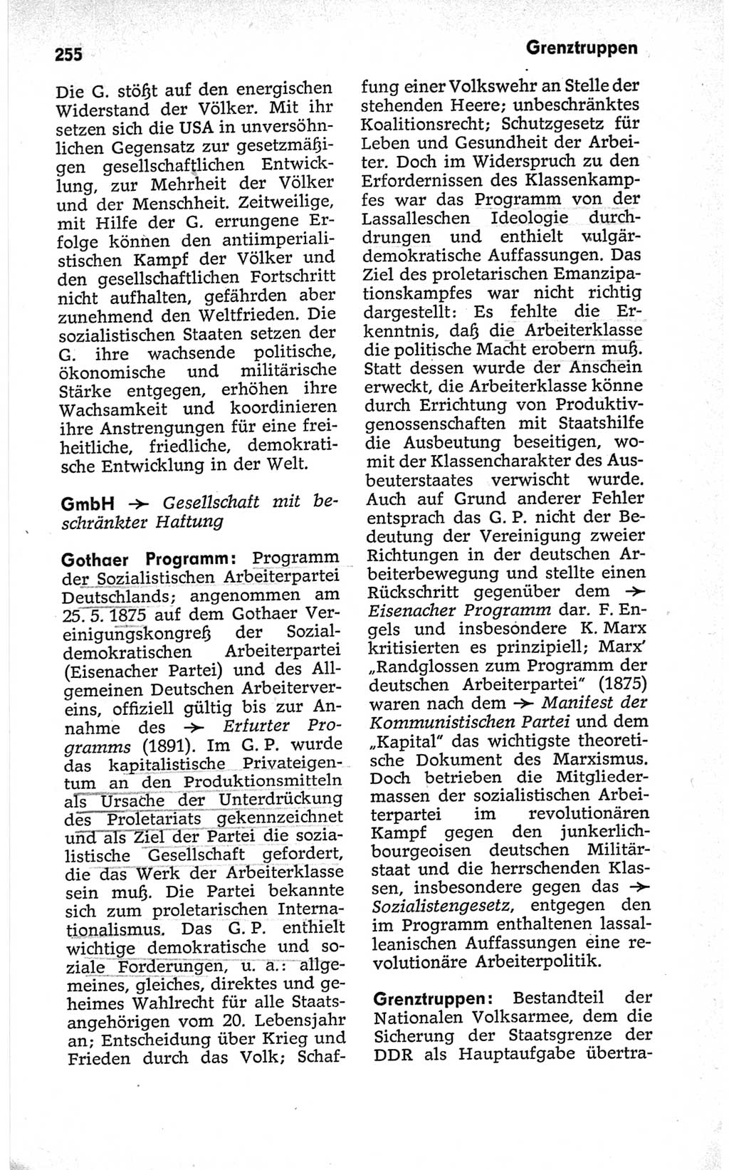 Kleines politisches Wörterbuch [Deutsche Demokratische Republik (DDR)] 1967, Seite 255 (Kl. pol. Wb. DDR 1967, S. 255)