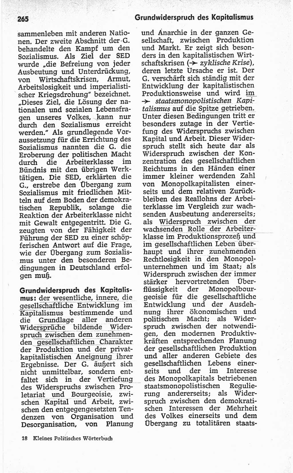 Kleines politisches Wörterbuch [Deutsche Demokratische Republik (DDR)] 1967, Seite 265 (Kl. pol. Wb. DDR 1967, S. 265)
