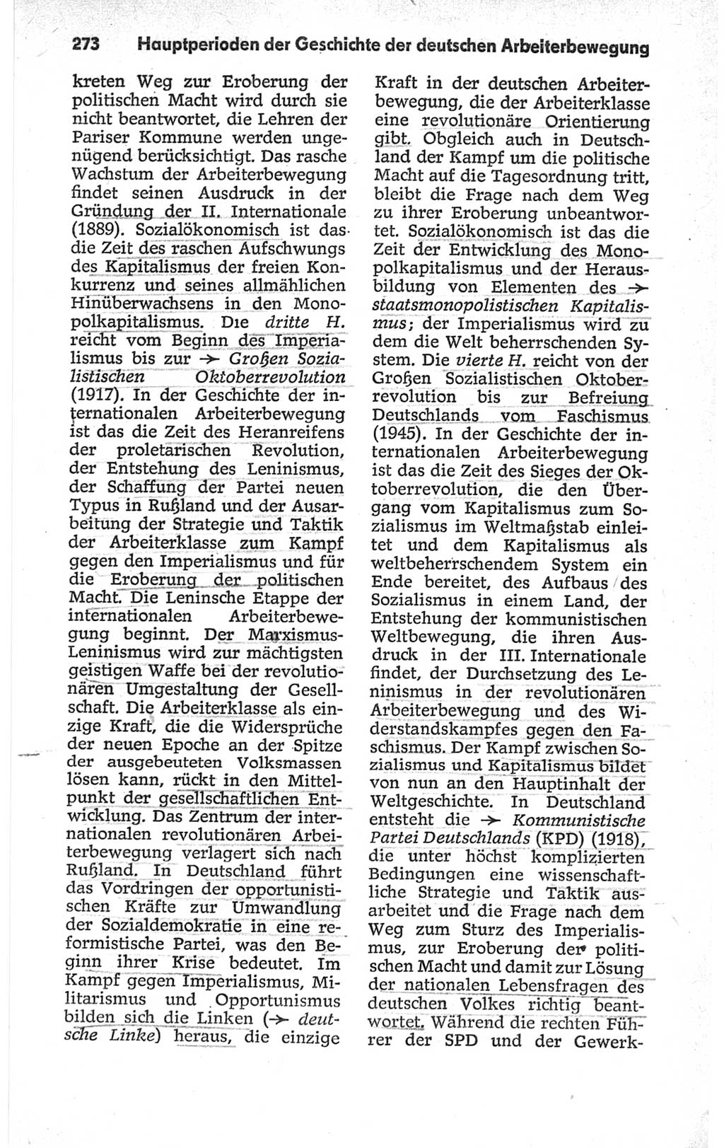 Kleines politisches Wörterbuch [Deutsche Demokratische Republik (DDR)] 1967, Seite 273 (Kl. pol. Wb. DDR 1967, S. 273)