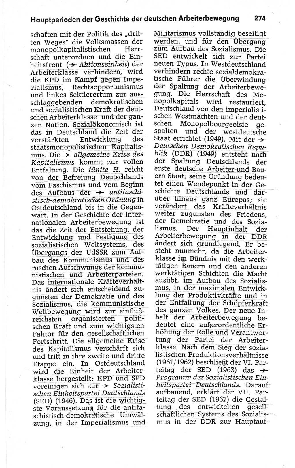 Kleines politisches Wörterbuch [Deutsche Demokratische Republik (DDR)] 1967, Seite 274 (Kl. pol. Wb. DDR 1967, S. 274)