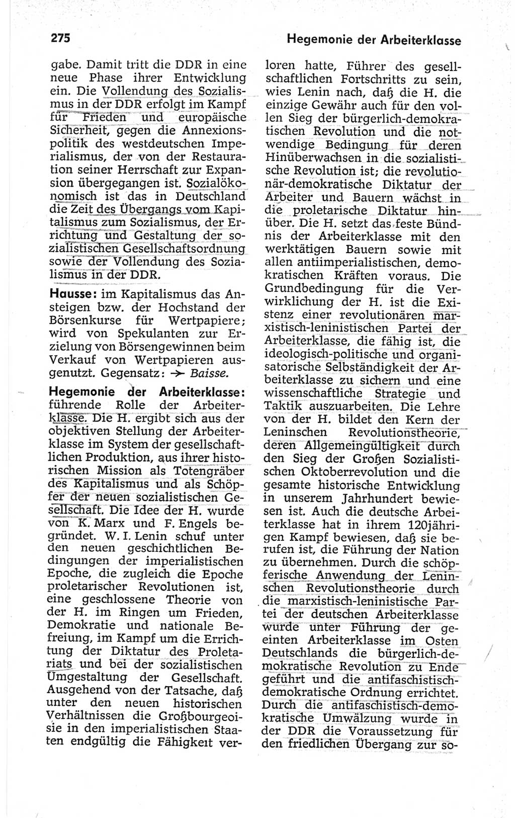 Kleines politisches Wörterbuch [Deutsche Demokratische Republik (DDR)] 1967, Seite 275 (Kl. pol. Wb. DDR 1967, S. 275)