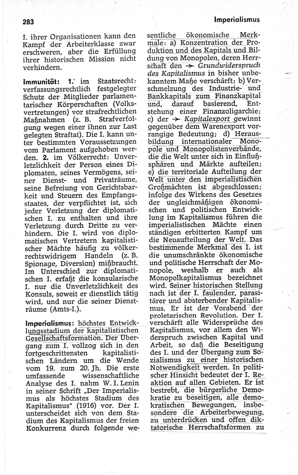 Kleines politisches Wörterbuch [Deutsche Demokratische Republik (DDR)] 1967, Seite 283 (Kl. pol. Wb. DDR 1967, S. 283)