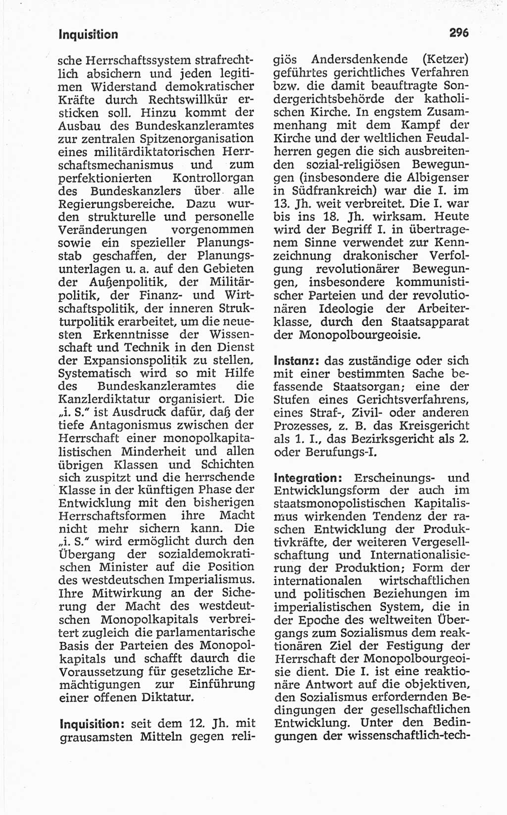 Kleines politisches Wörterbuch [Deutsche Demokratische Republik (DDR)] 1967, Seite 296 (Kl. pol. Wb. DDR 1967, S. 296)