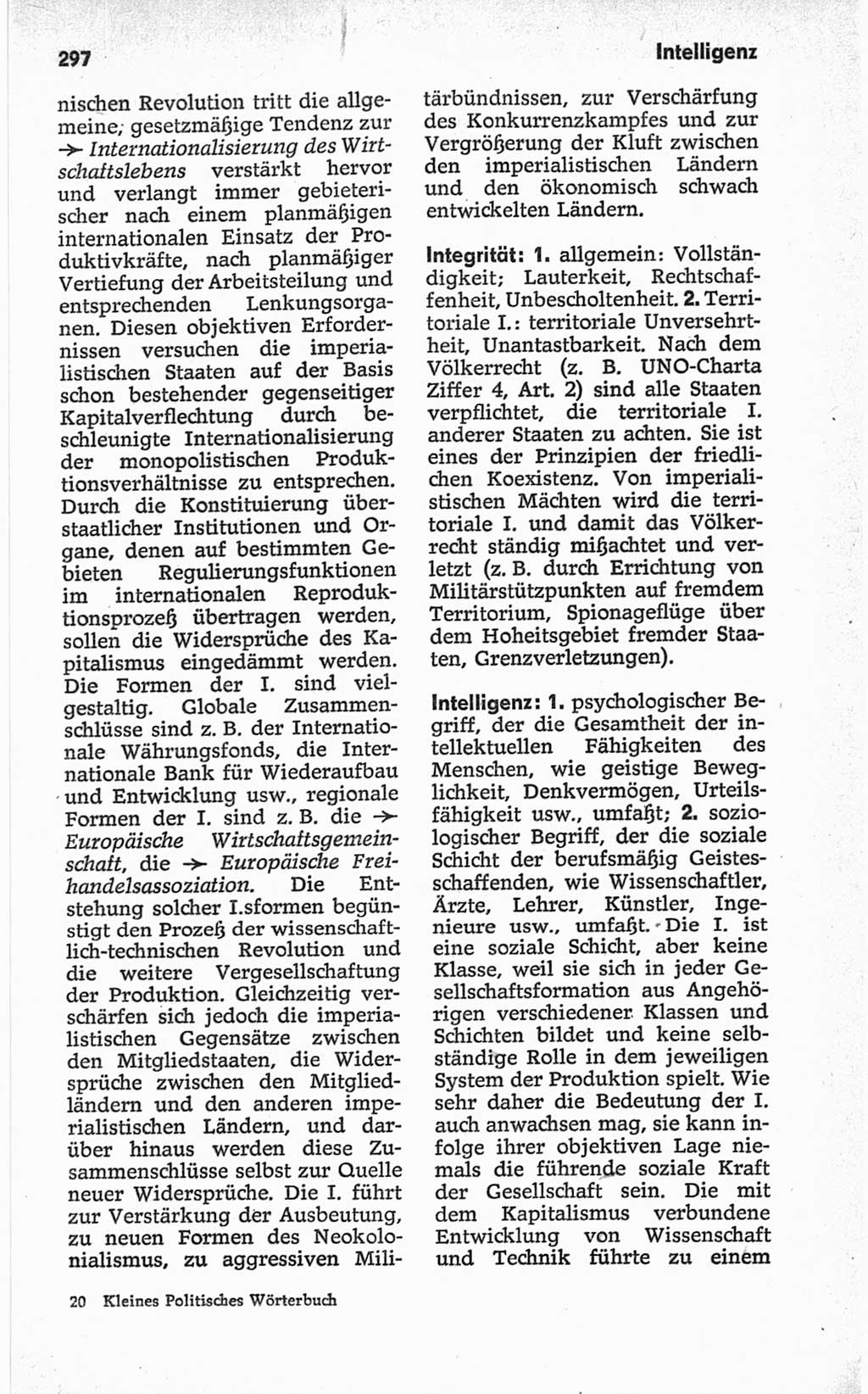 Kleines politisches Wörterbuch [Deutsche Demokratische Republik (DDR)] 1967, Seite 297 (Kl. pol. Wb. DDR 1967, S. 297)