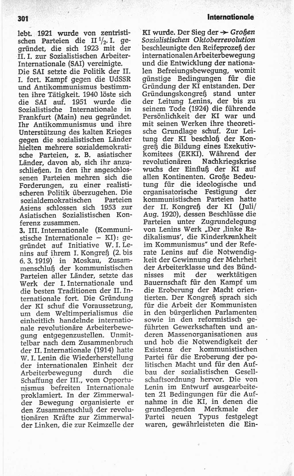 Kleines politisches Wörterbuch [Deutsche Demokratische Republik (DDR)] 1967, Seite 301 (Kl. pol. Wb. DDR 1967, S. 301)