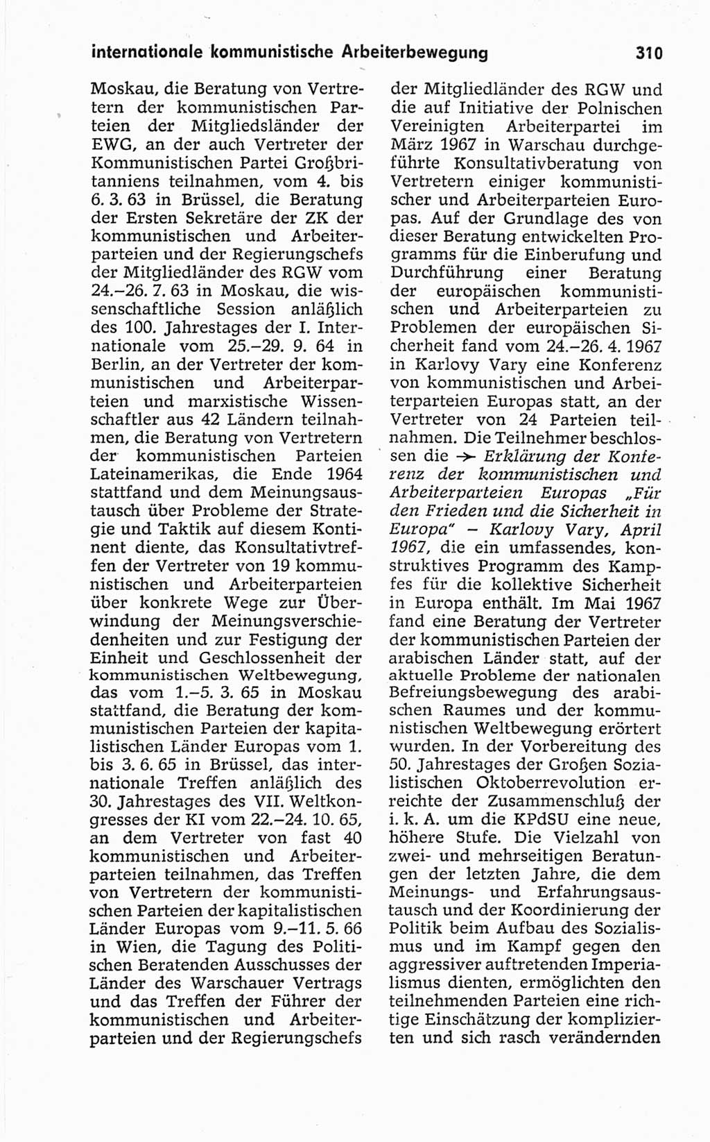 Kleines politisches Wörterbuch [Deutsche Demokratische Republik (DDR)] 1967, Seite 310 (Kl. pol. Wb. DDR 1967, S. 310)