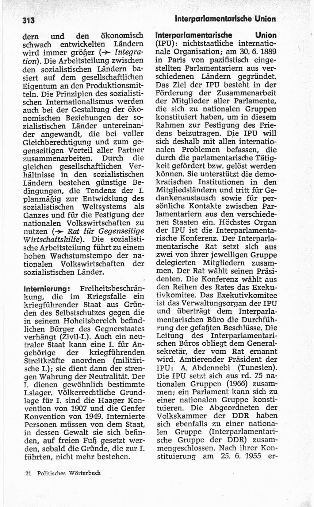 Kleines politisches Wörterbuch [Deutsche Demokratische Republik (DDR)] 1967, Seite 313 (Kl. pol. Wb. DDR 1967, S. 313)