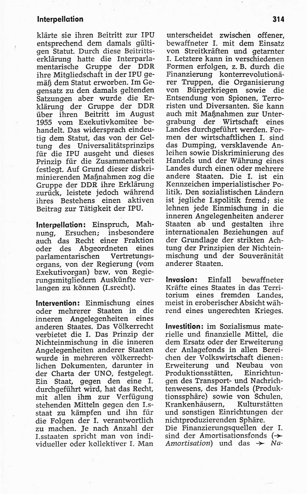 Kleines politisches Wörterbuch [Deutsche Demokratische Republik (DDR)] 1967, Seite 314 (Kl. pol. Wb. DDR 1967, S. 314)