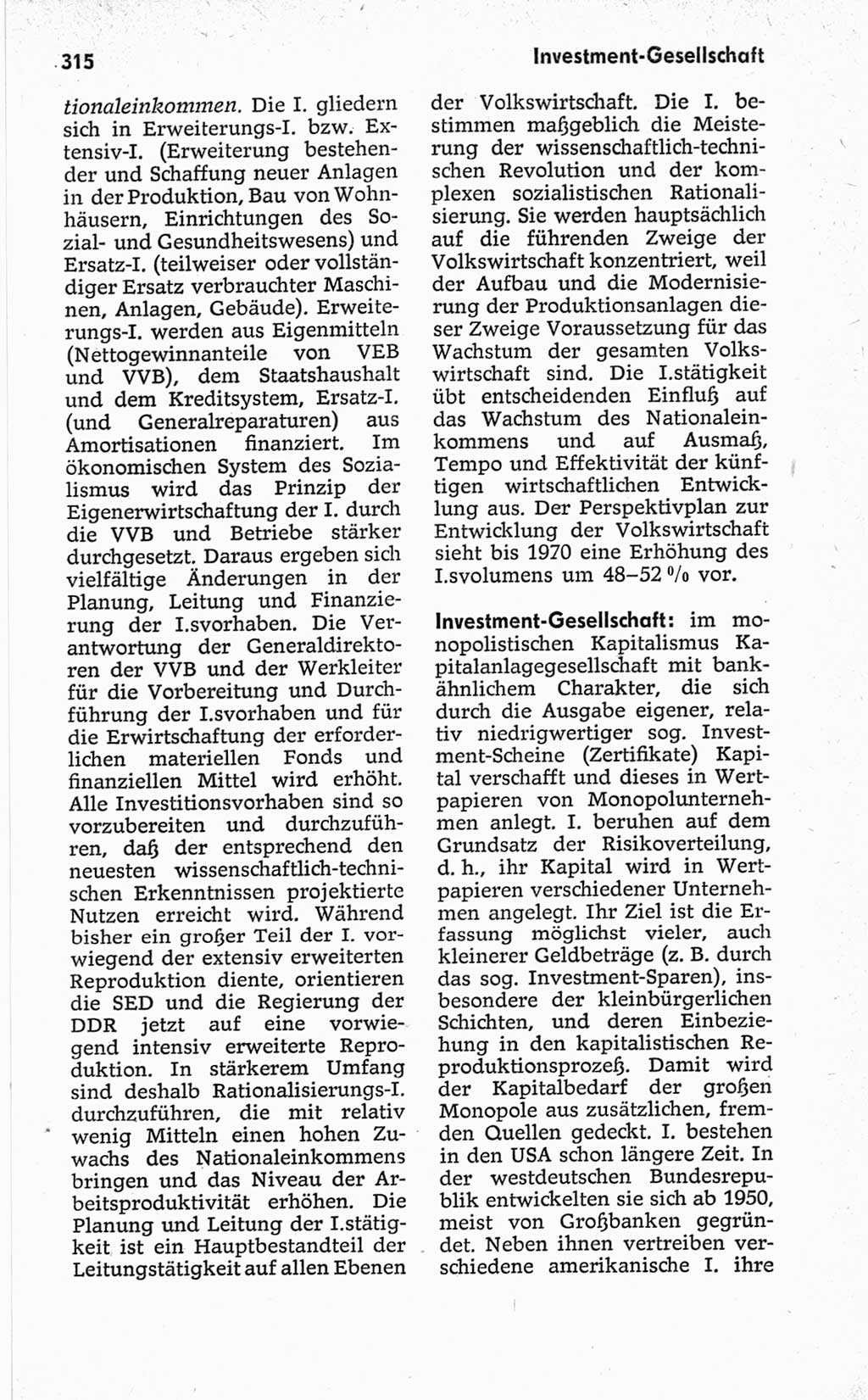 Kleines politisches Wörterbuch [Deutsche Demokratische Republik (DDR)] 1967, Seite 315 (Kl. pol. Wb. DDR 1967, S. 315)