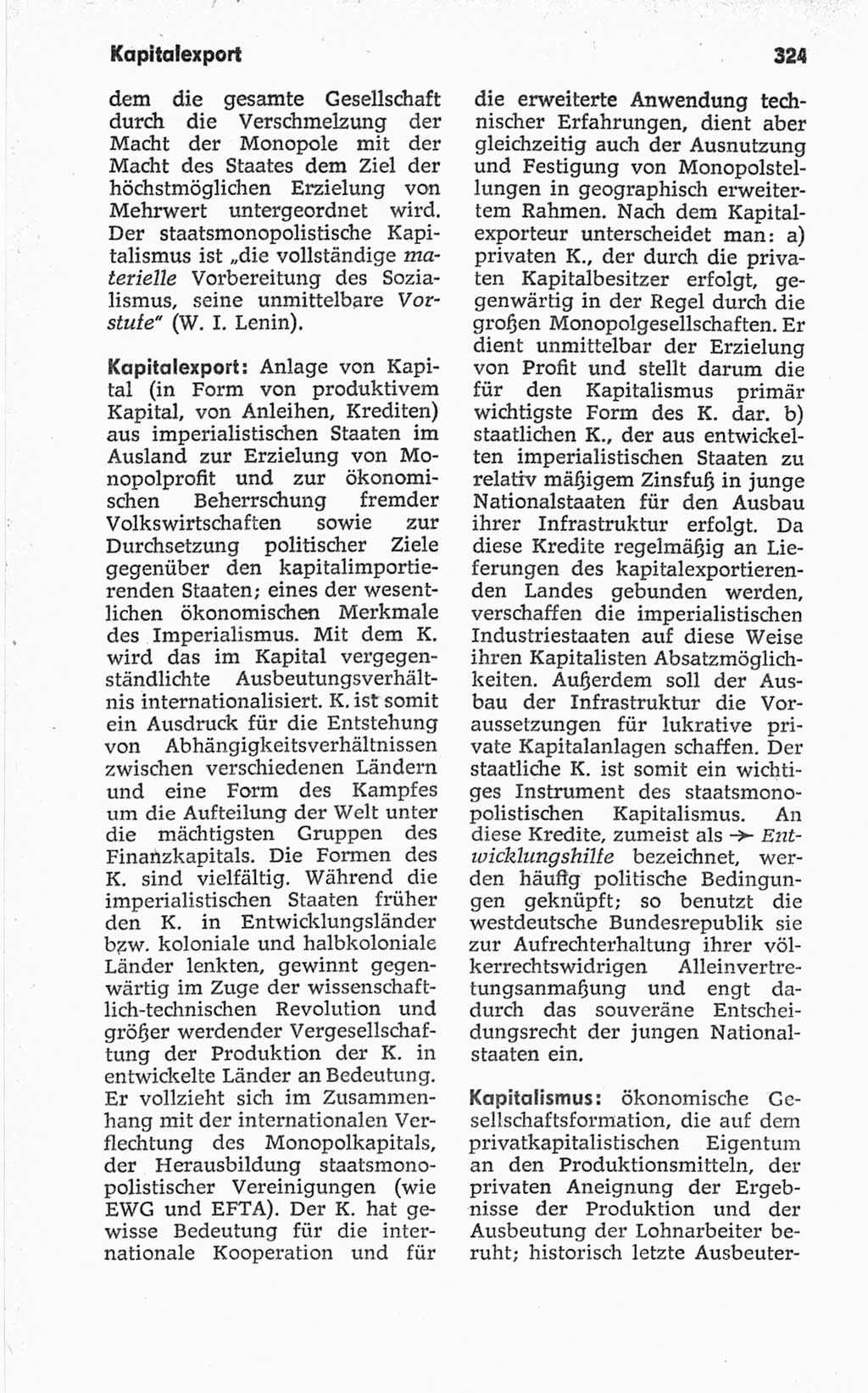 Kleines politisches Wörterbuch [Deutsche Demokratische Republik (DDR)] 1967, Seite 324 (Kl. pol. Wb. DDR 1967, S. 324)