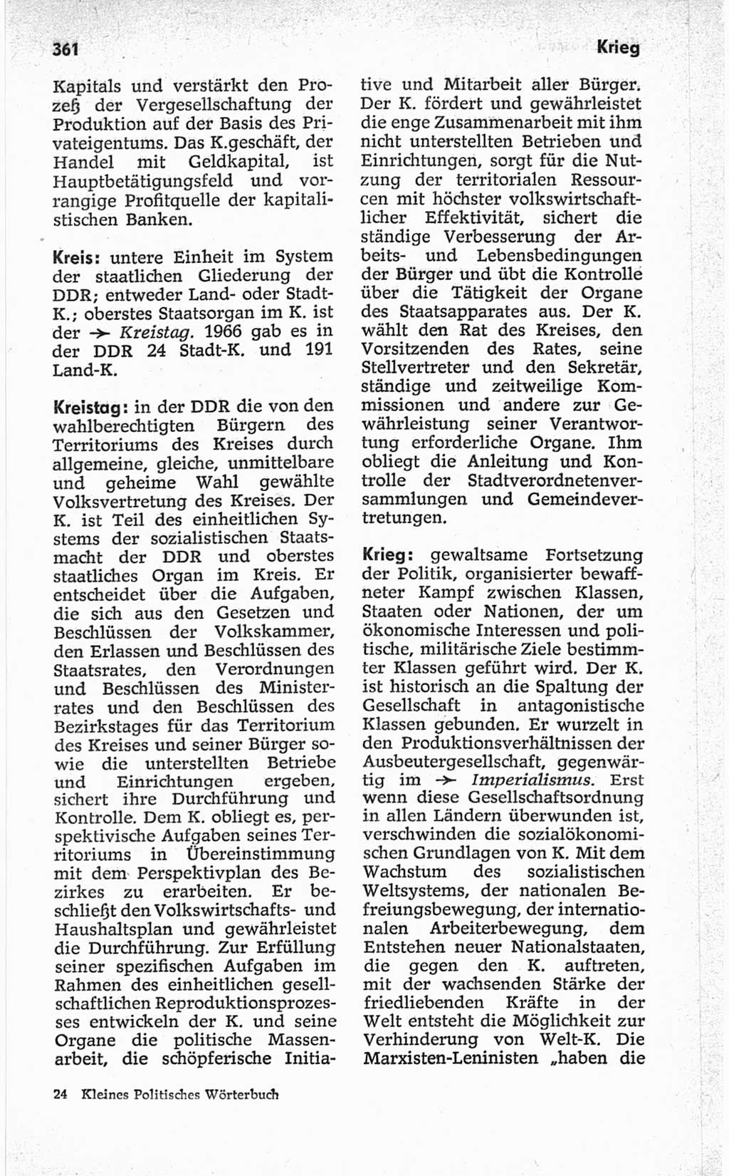 Kleines politisches Wörterbuch [Deutsche Demokratische Republik (DDR)] 1967, Seite 361 (Kl. pol. Wb. DDR 1967, S. 361)
