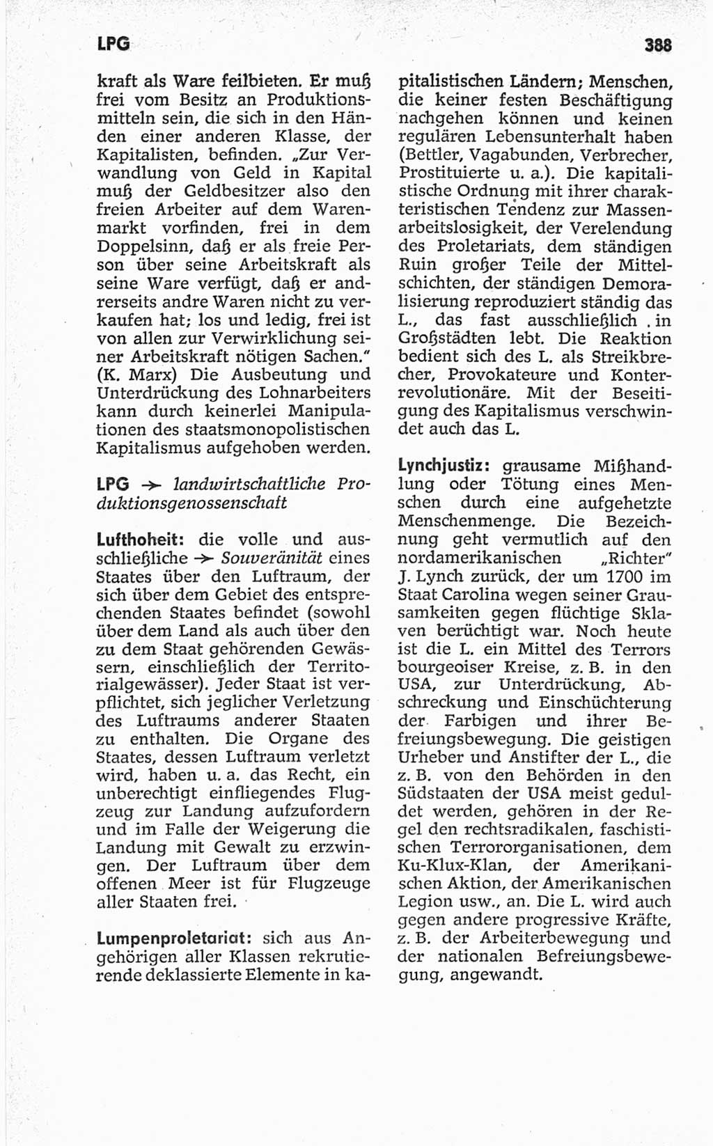 Kleines politisches Wörterbuch [Deutsche Demokratische Republik (DDR)] 1967, Seite 388 (Kl. pol. Wb. DDR 1967, S. 388)