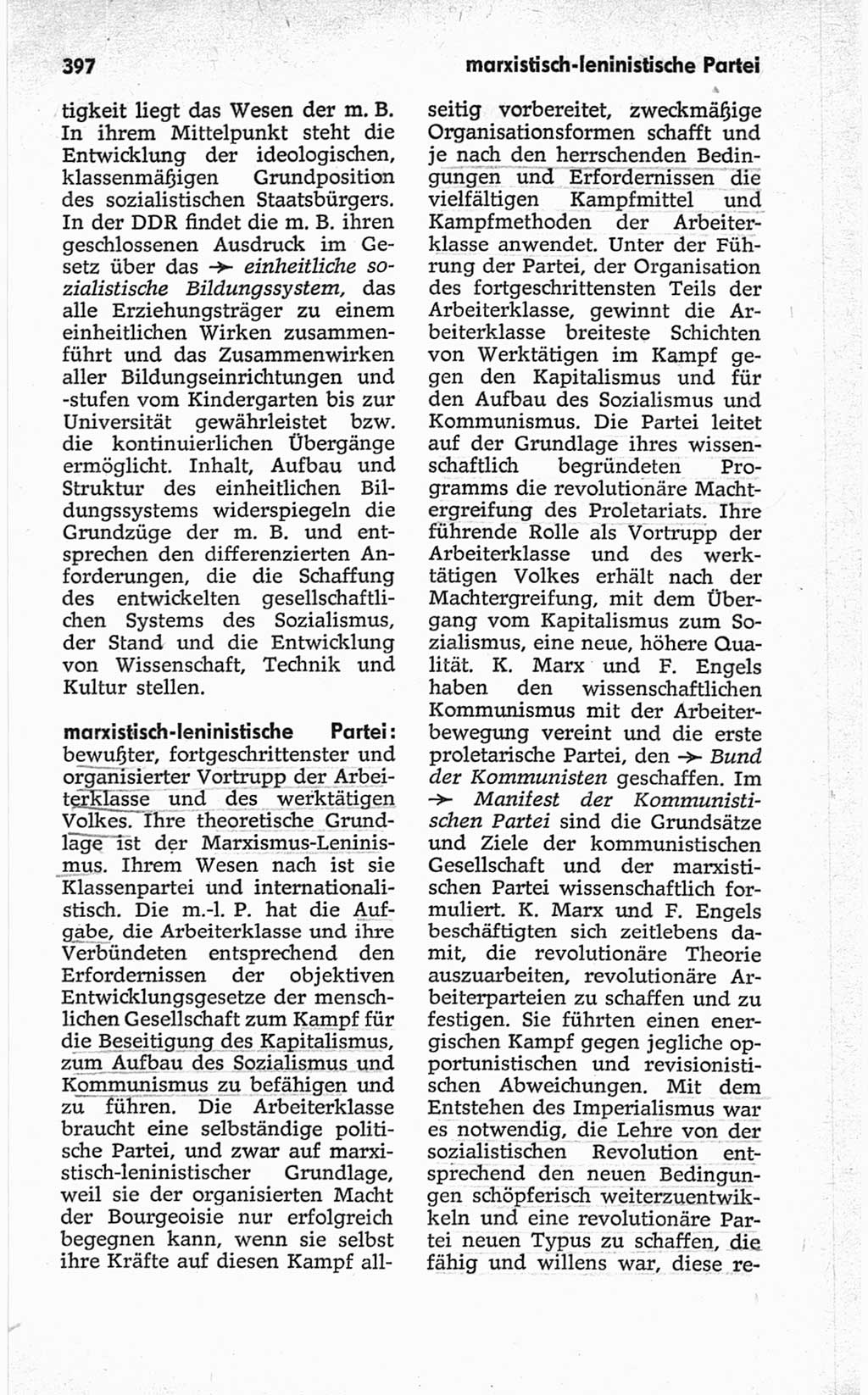 Kleines politisches Wörterbuch [Deutsche Demokratische Republik (DDR)] 1967, Seite 397 (Kl. pol. Wb. DDR 1967, S. 397)