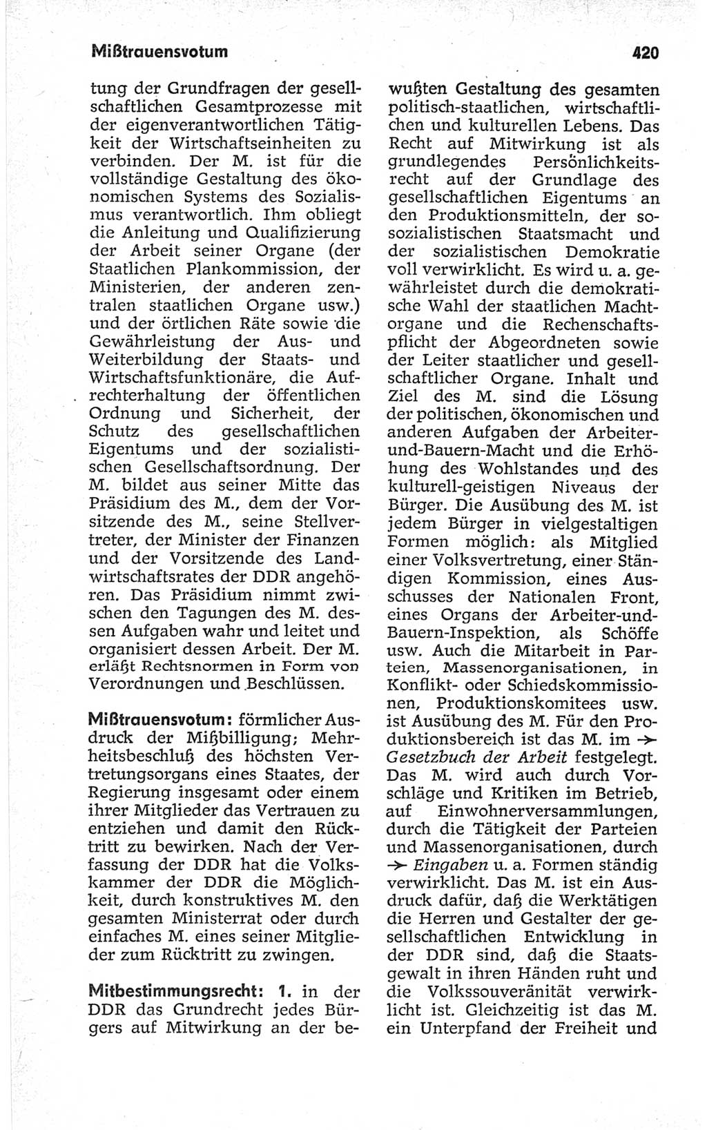 Kleines politisches Wörterbuch [Deutsche Demokratische Republik (DDR)] 1967, Seite 420 (Kl. pol. Wb. DDR 1967, S. 420)