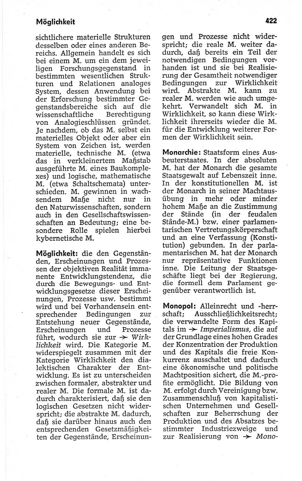 Kleines politisches Wörterbuch [Deutsche Demokratische Republik (DDR)] 1967, Seite 422 (Kl. pol. Wb. DDR 1967, S. 422)