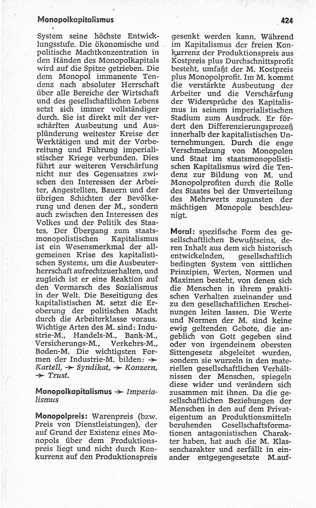 Kleines politisches Wörterbuch [Deutsche Demokratische Republik (DDR)] 1967, Seite 424 (Kl. pol. Wb. DDR 1967, S. 424)