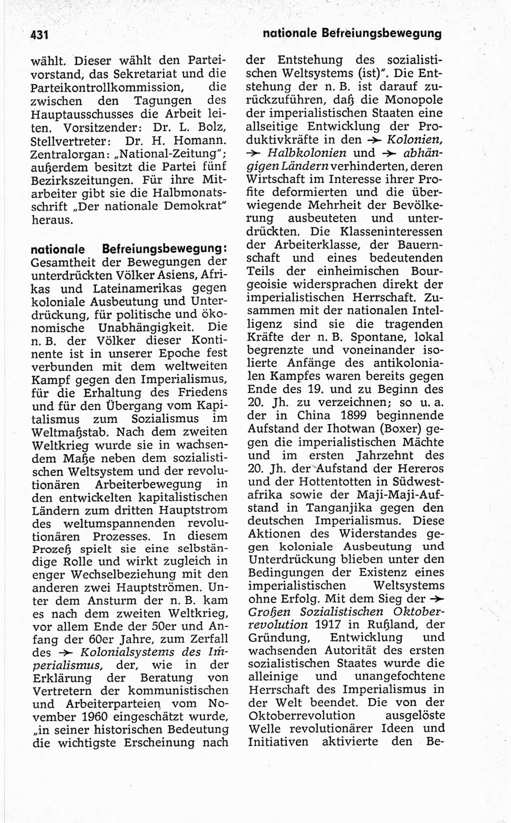 Kleines politisches Wörterbuch [Deutsche Demokratische Republik (DDR)] 1967, Seite 431 (Kl. pol. Wb. DDR 1967, S. 431)