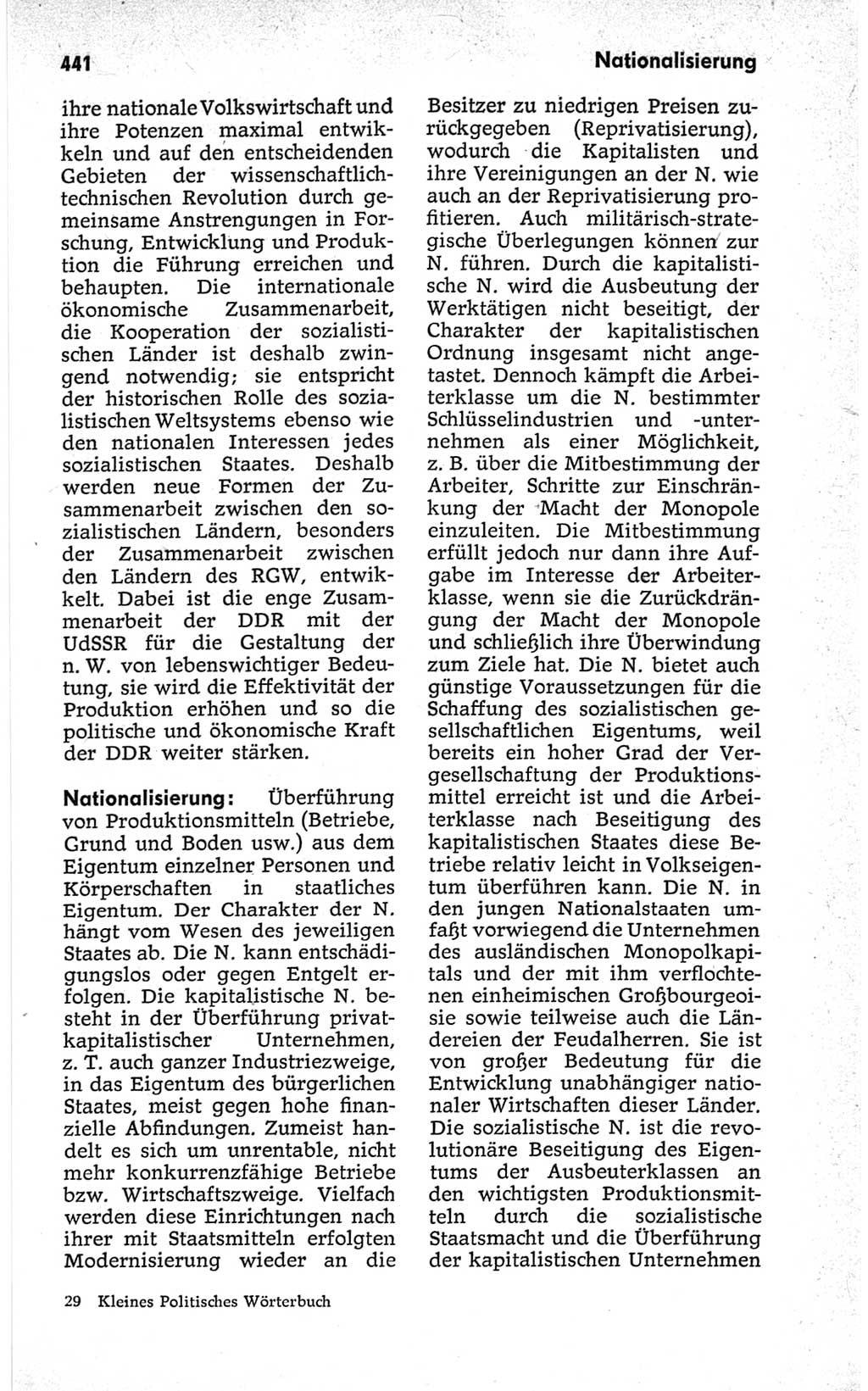 Kleines politisches Wörterbuch [Deutsche Demokratische Republik (DDR)] 1967, Seite 441 (Kl. pol. Wb. DDR 1967, S. 441)