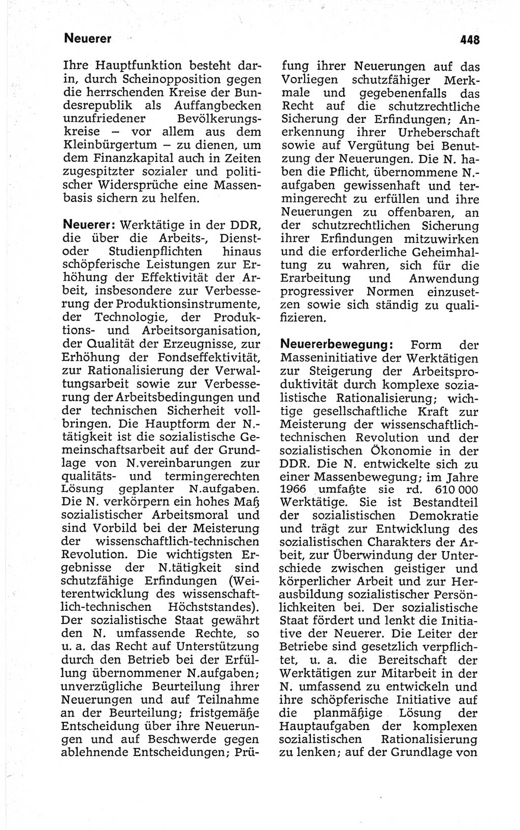 Kleines politisches Wörterbuch [Deutsche Demokratische Republik (DDR)] 1967, Seite 448 (Kl. pol. Wb. DDR 1967, S. 448)