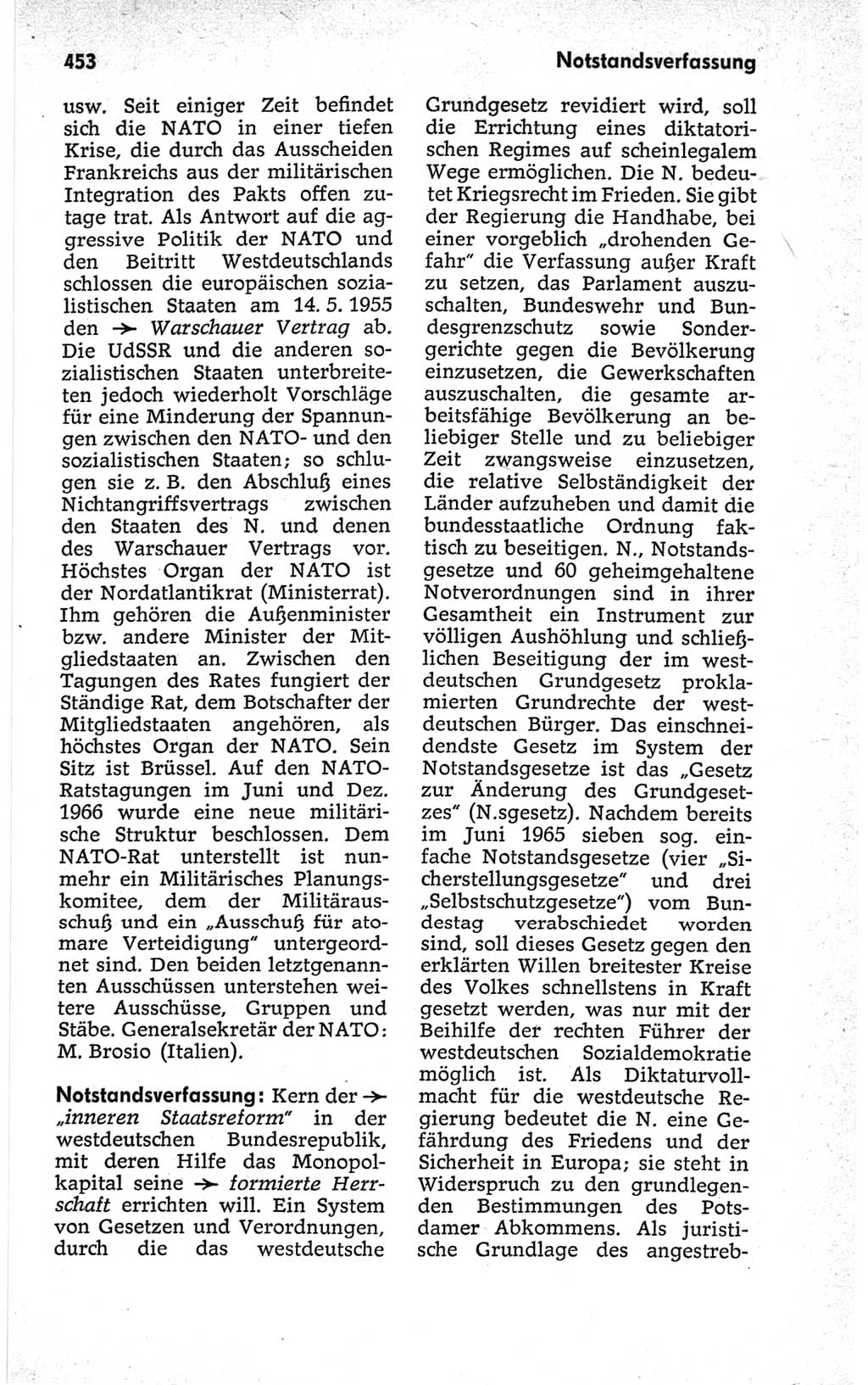 Kleines politisches Wörterbuch [Deutsche Demokratische Republik (DDR)] 1967, Seite 453 (Kl. pol. Wb. DDR 1967, S. 453)