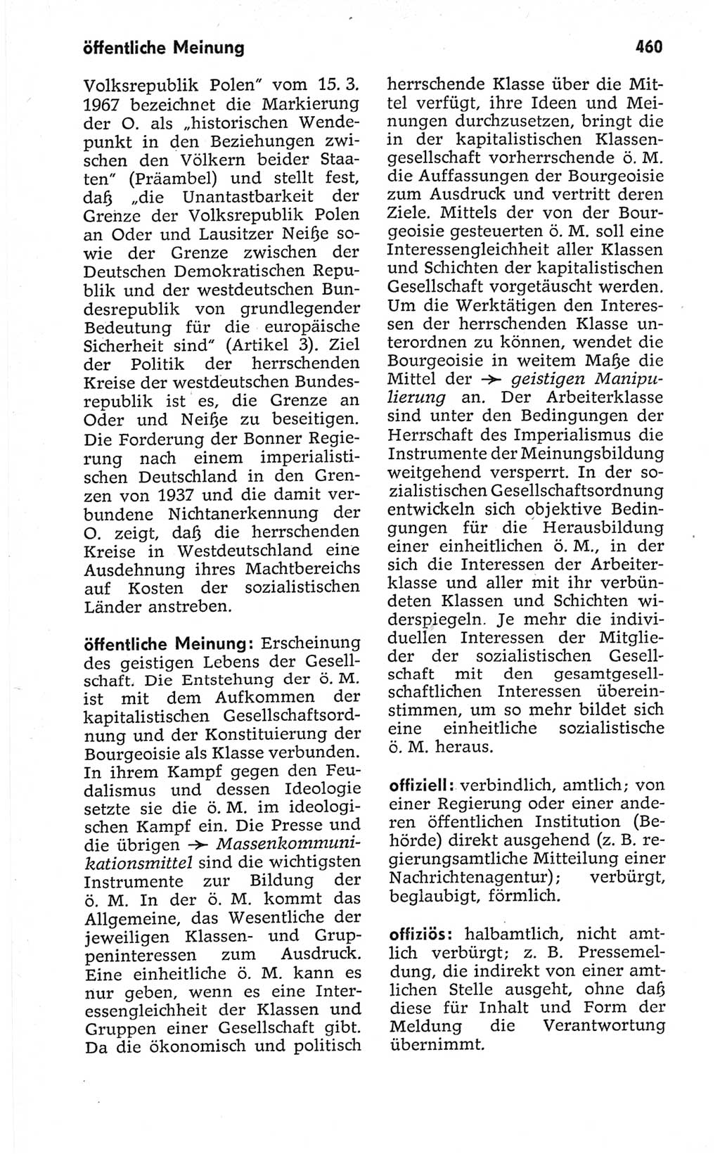 Kleines politisches Wörterbuch [Deutsche Demokratische Republik (DDR)] 1967, Seite 460 (Kl. pol. Wb. DDR 1967, S. 460)
