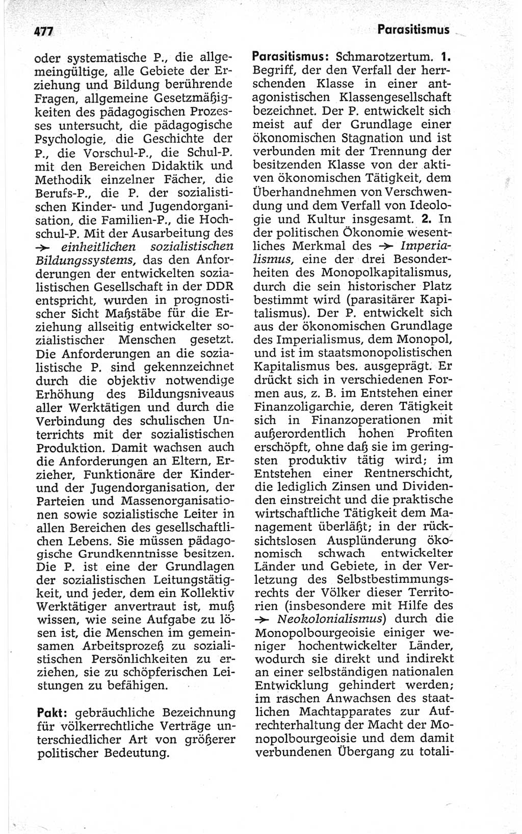 Kleines politisches Wörterbuch [Deutsche Demokratische Republik (DDR)] 1967, Seite 477 (Kl. pol. Wb. DDR 1967, S. 477)