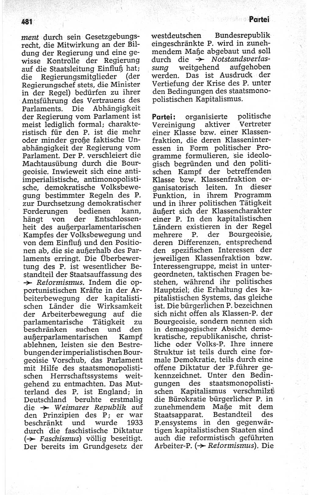 Kleines politisches Wörterbuch [Deutsche Demokratische Republik (DDR)] 1967, Seite 481 (Kl. pol. Wb. DDR 1967, S. 481)
