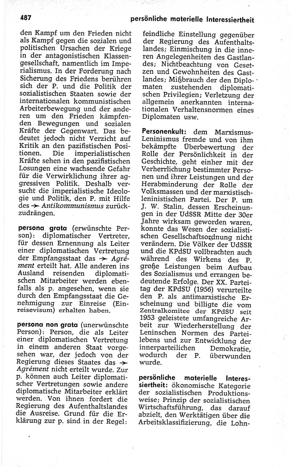 Kleines politisches Wörterbuch [Deutsche Demokratische Republik (DDR)] 1967, Seite 487 (Kl. pol. Wb. DDR 1967, S. 487)