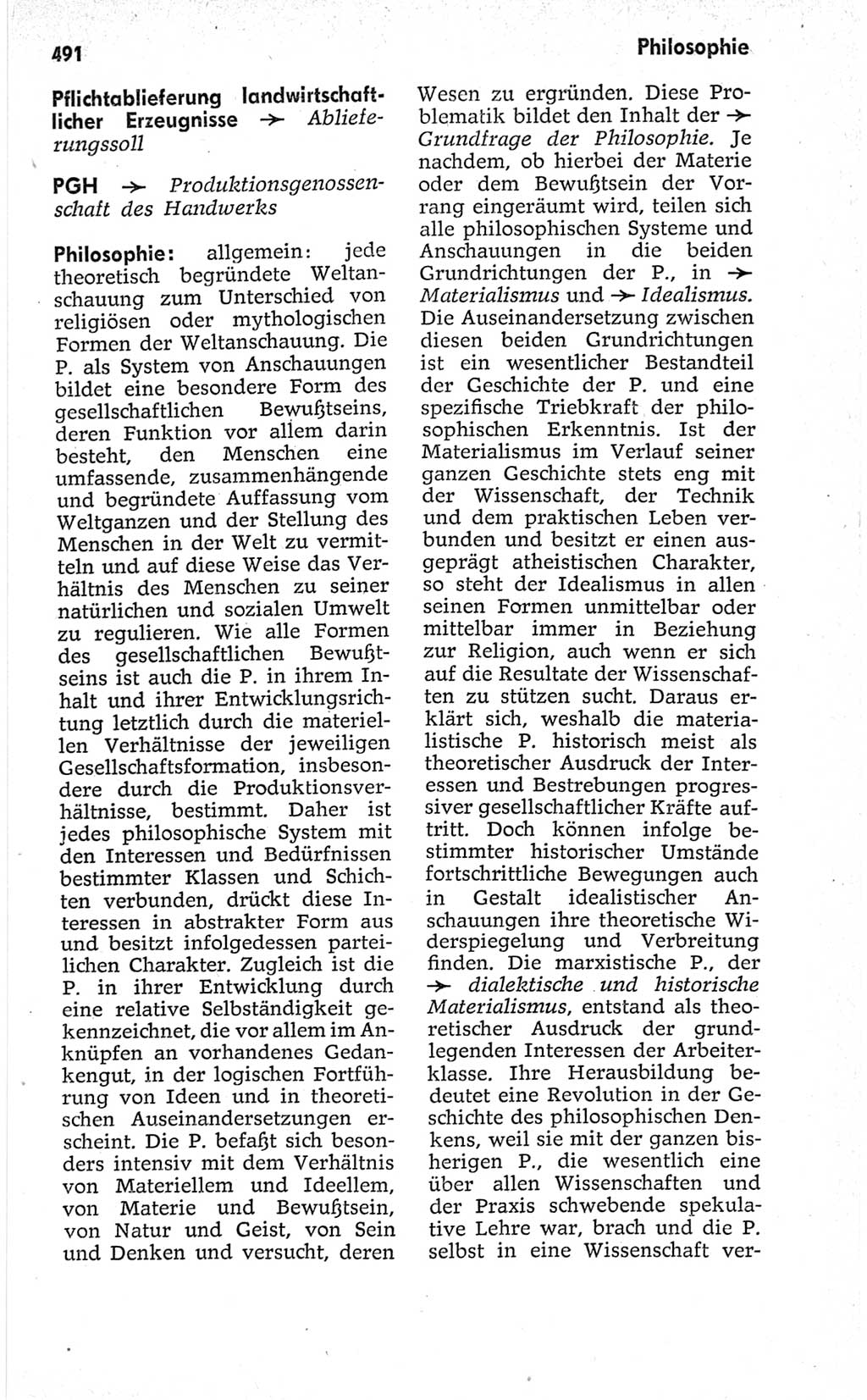 Kleines politisches Wörterbuch [Deutsche Demokratische Republik (DDR)] 1967, Seite 491 (Kl. pol. Wb. DDR 1967, S. 491)
