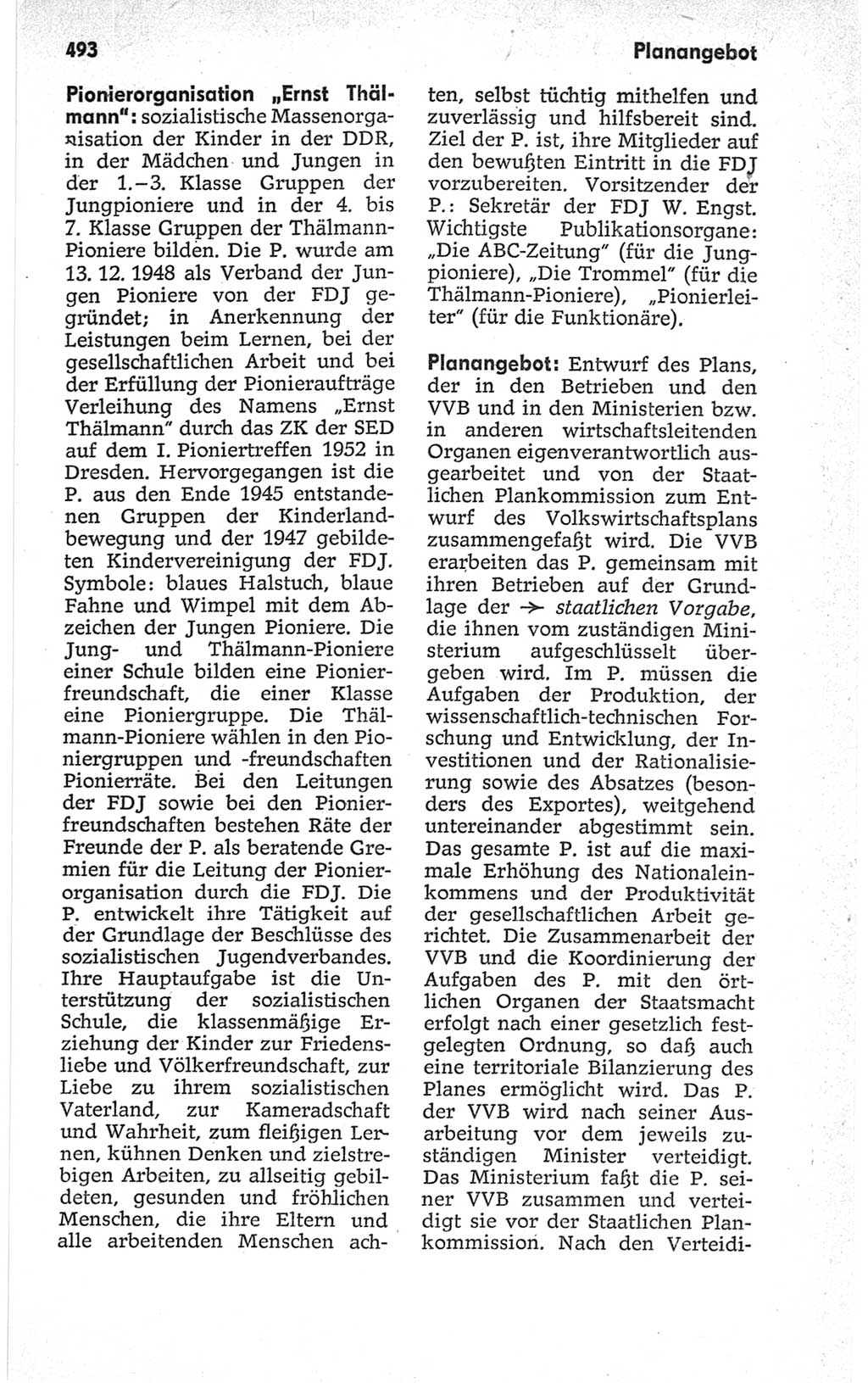 Kleines politisches Wörterbuch [Deutsche Demokratische Republik (DDR)] 1967, Seite 493 (Kl. pol. Wb. DDR 1967, S. 493)