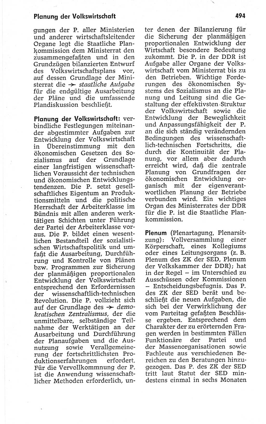 Kleines politisches Wörterbuch [Deutsche Demokratische Republik (DDR)] 1967, Seite 494 (Kl. pol. Wb. DDR 1967, S. 494)