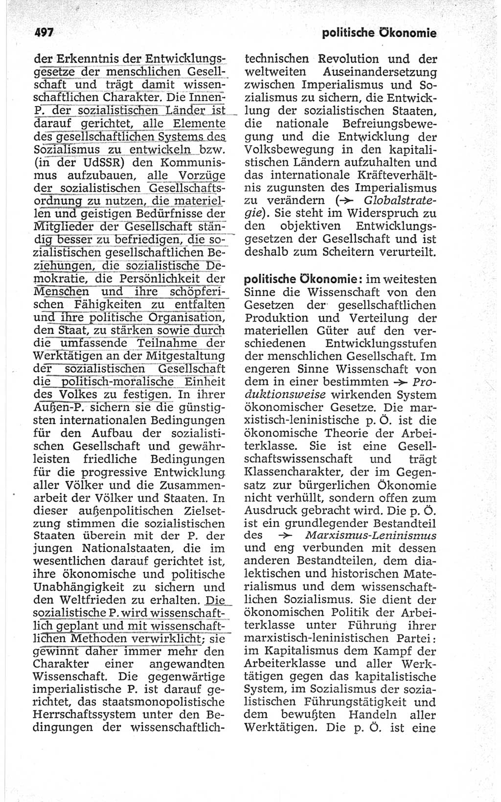Kleines politisches Wörterbuch [Deutsche Demokratische Republik (DDR)] 1967, Seite 497 (Kl. pol. Wb. DDR 1967, S. 497)