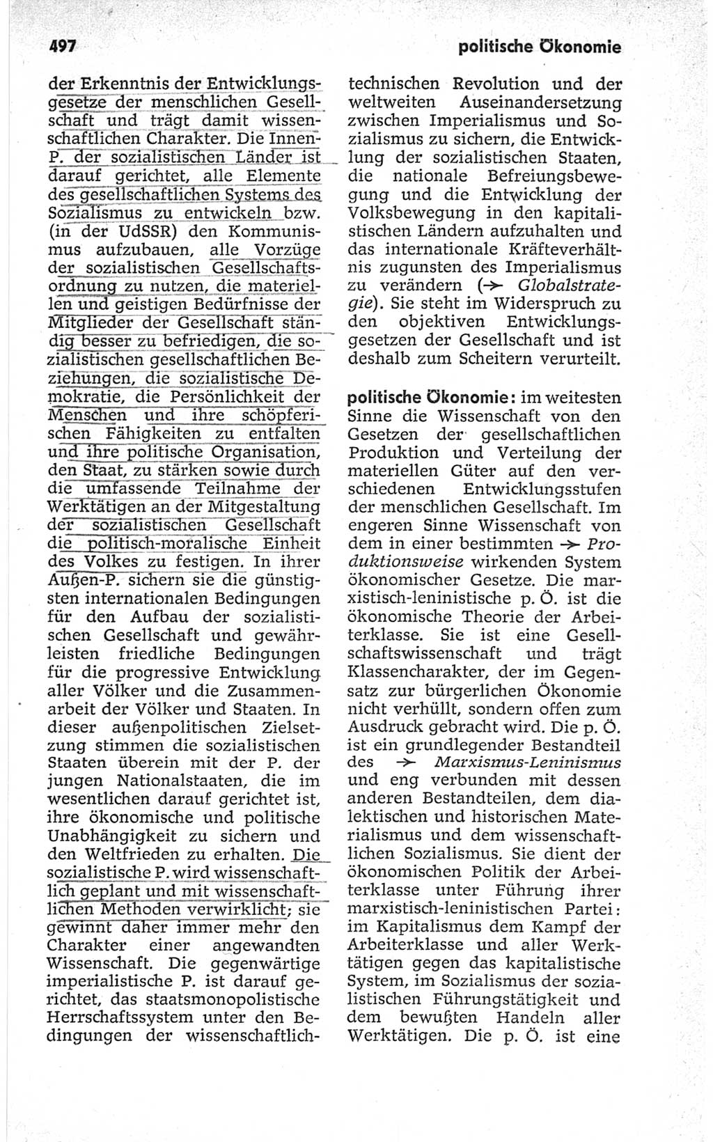 Kleines politisches Wörterbuch [Deutsche Demokratische Republik (DDR)] 1967, Seite 497 (Kl. pol. Wb. DDR 1967, S. 497)