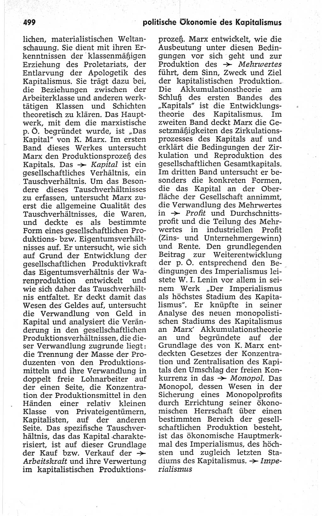 Kleines politisches Wörterbuch [Deutsche Demokratische Republik (DDR)] 1967, Seite 499 (Kl. pol. Wb. DDR 1967, S. 499)