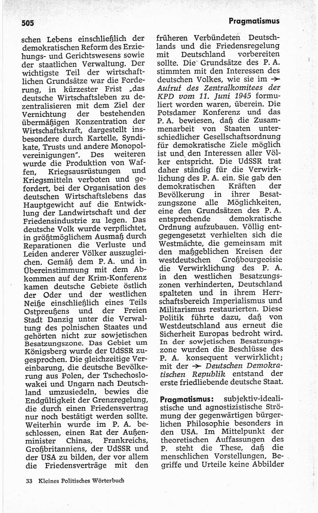 Kleines politisches Wörterbuch [Deutsche Demokratische Republik (DDR)] 1967, Seite 505 (Kl. pol. Wb. DDR 1967, S. 505)