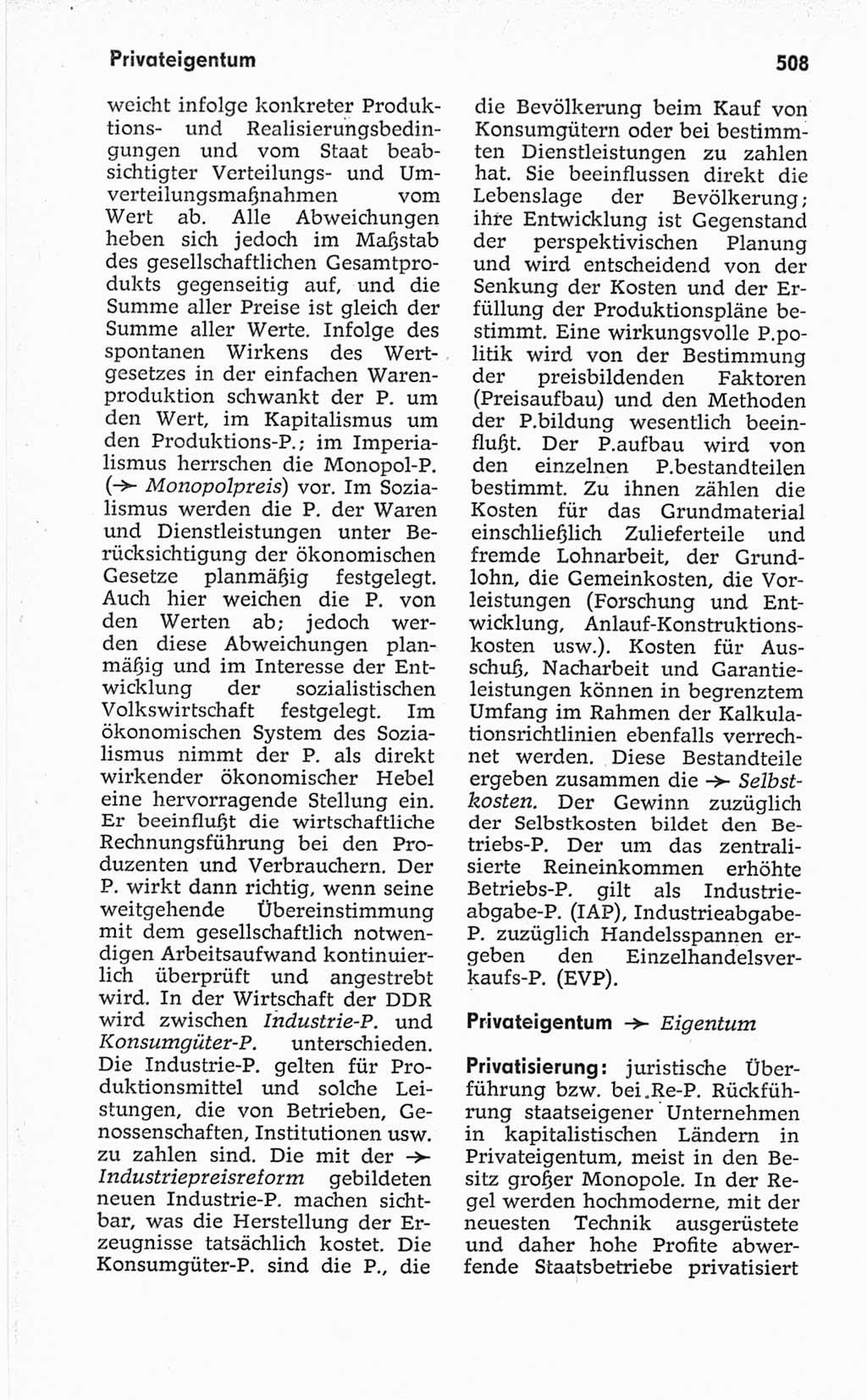 Kleines politisches Wörterbuch [Deutsche Demokratische Republik (DDR)] 1967, Seite 508 (Kl. pol. Wb. DDR 1967, S. 508)