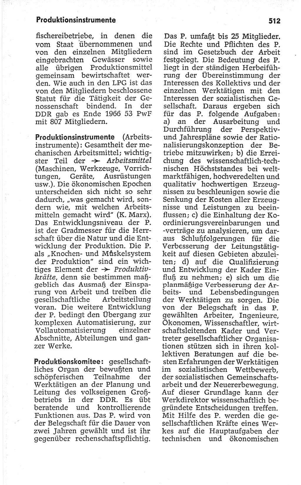 Kleines politisches Wörterbuch [Deutsche Demokratische Republik (DDR)] 1967, Seite 512 (Kl. pol. Wb. DDR 1967, S. 512)