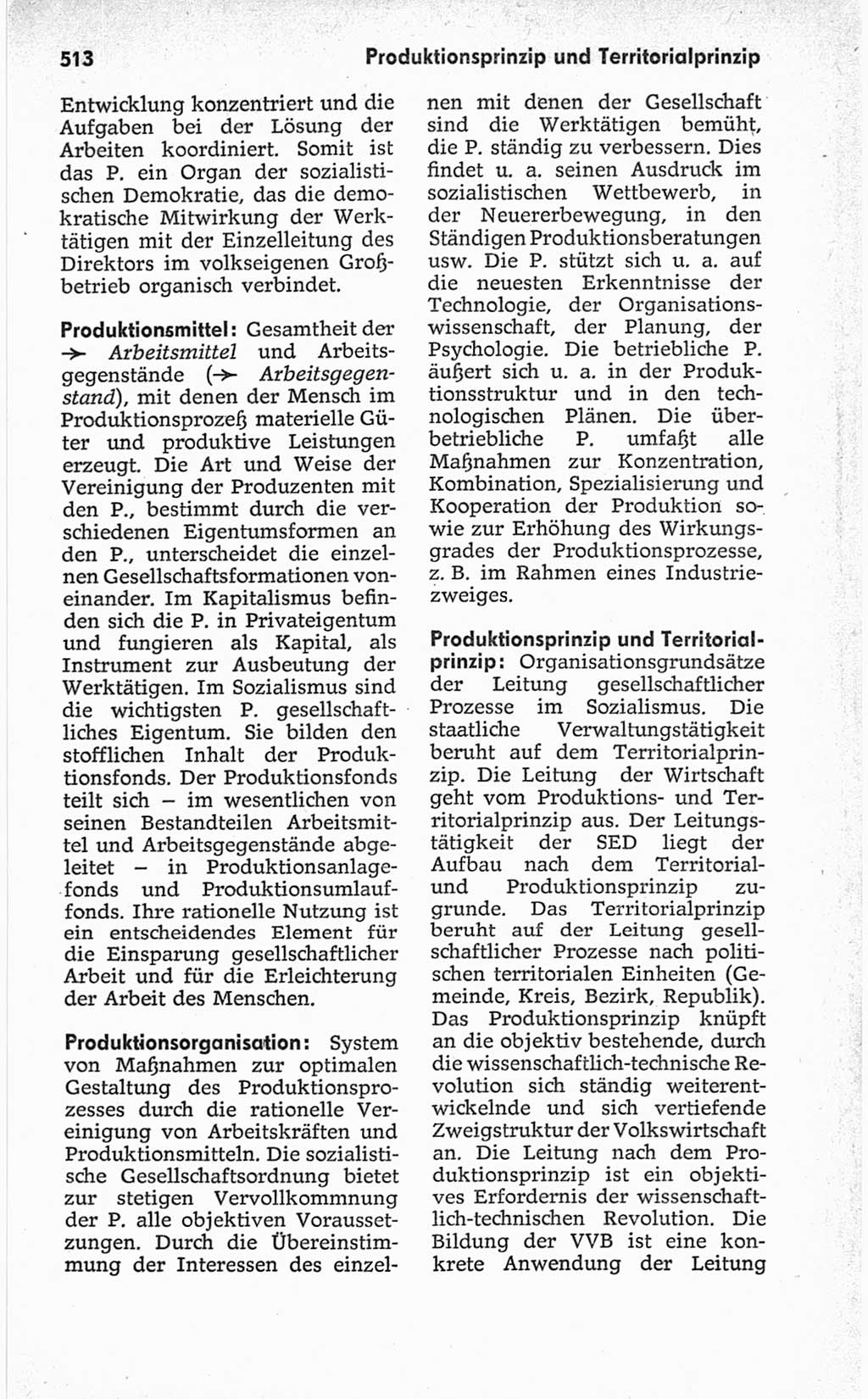 Kleines politisches Wörterbuch [Deutsche Demokratische Republik (DDR)] 1967, Seite 513 (Kl. pol. Wb. DDR 1967, S. 513)