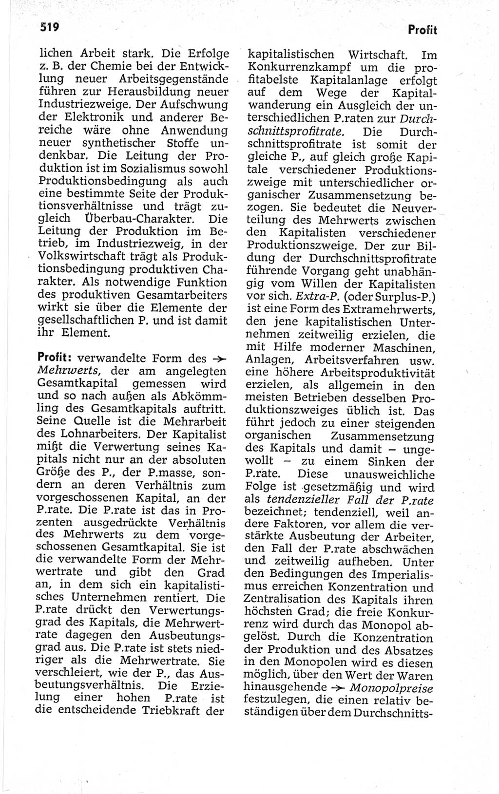 Kleines politisches Wörterbuch [Deutsche Demokratische Republik (DDR)] 1967, Seite 519 (Kl. pol. Wb. DDR 1967, S. 519)