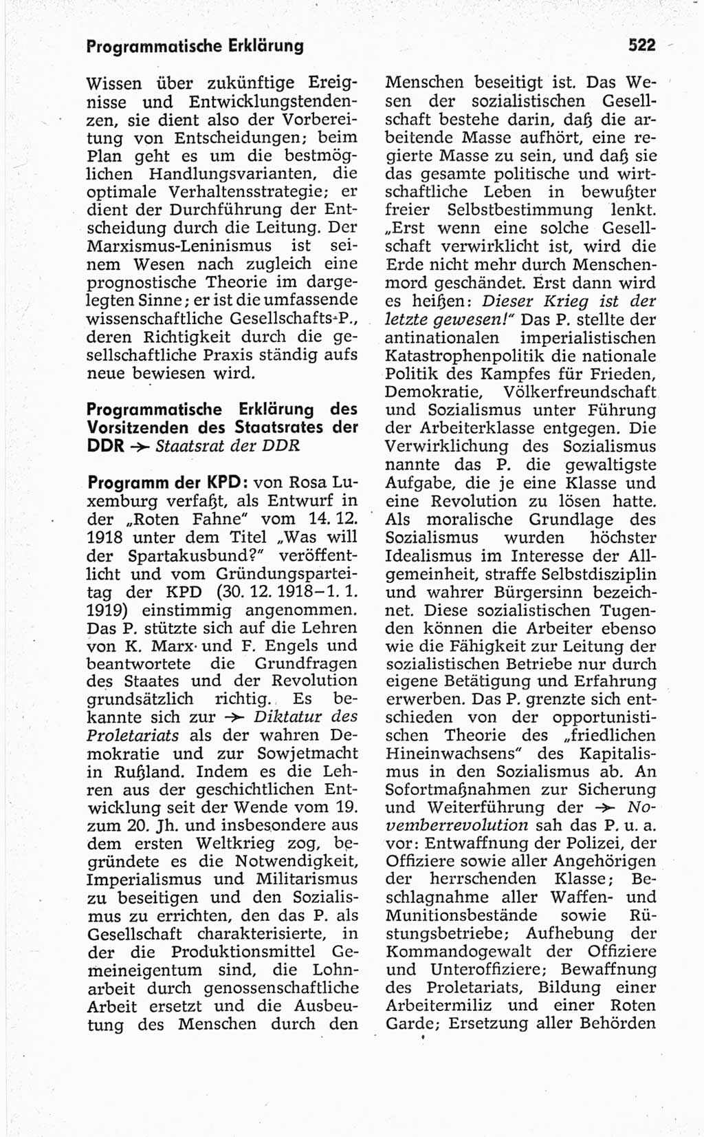 Kleines politisches Wörterbuch [Deutsche Demokratische Republik (DDR)] 1967, Seite 522 (Kl. pol. Wb. DDR 1967, S. 522)