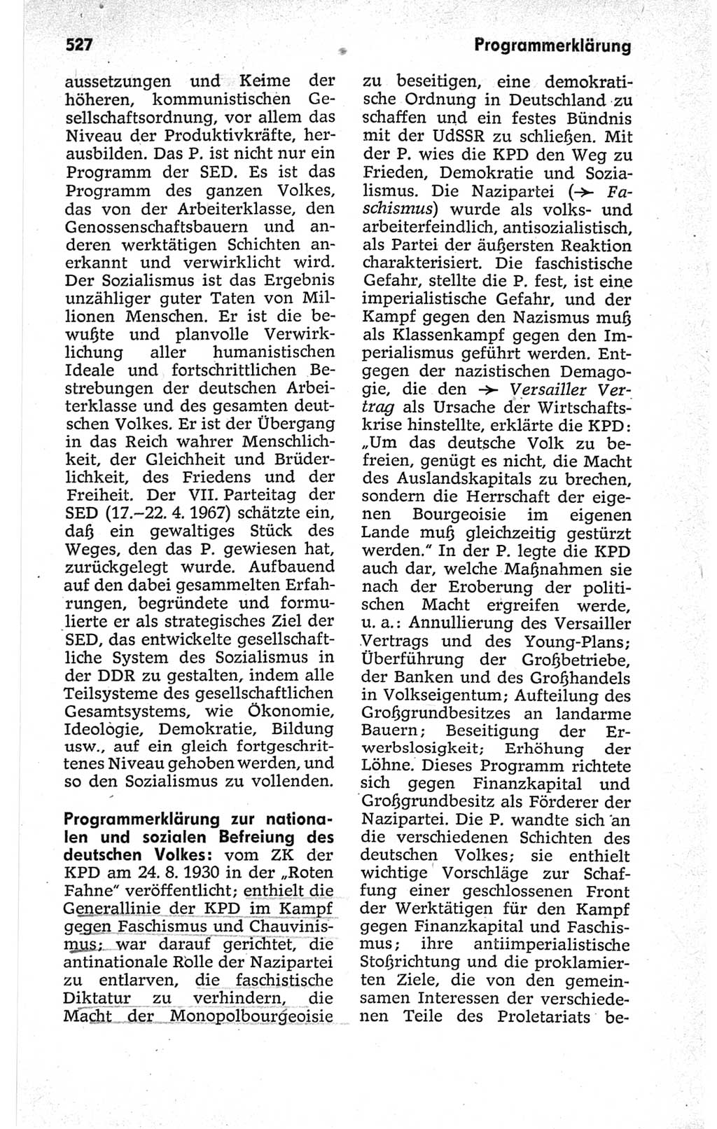 Kleines politisches Wörterbuch [Deutsche Demokratische Republik (DDR)] 1967, Seite 527 (Kl. pol. Wb. DDR 1967, S. 527)