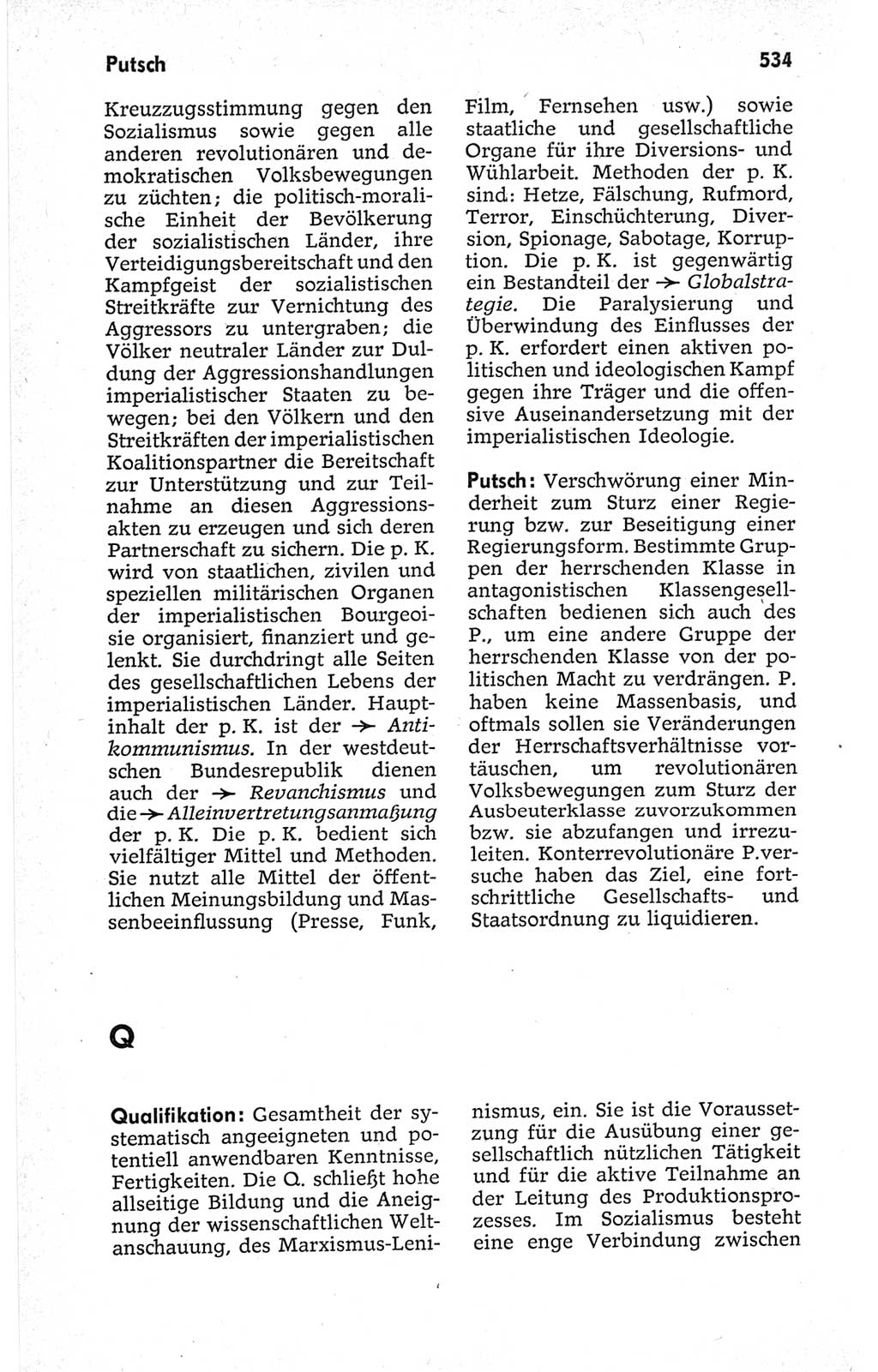 Kleines politisches Wörterbuch [Deutsche Demokratische Republik (DDR)] 1967, Seite 534 (Kl. pol. Wb. DDR 1967, S. 534)