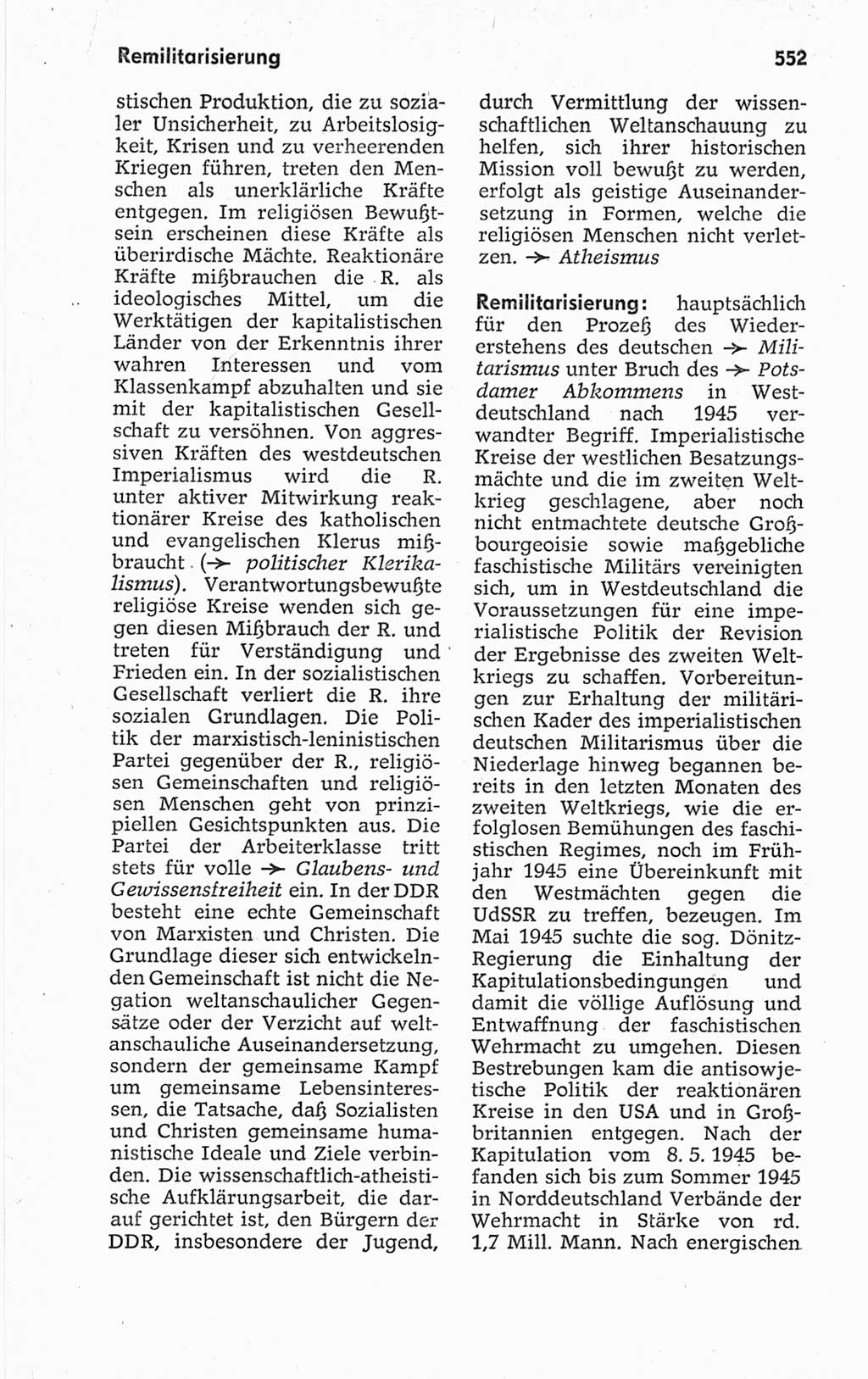 Kleines politisches Wörterbuch [Deutsche Demokratische Republik (DDR)] 1967, Seite 552 (Kl. pol. Wb. DDR 1967, S. 552)