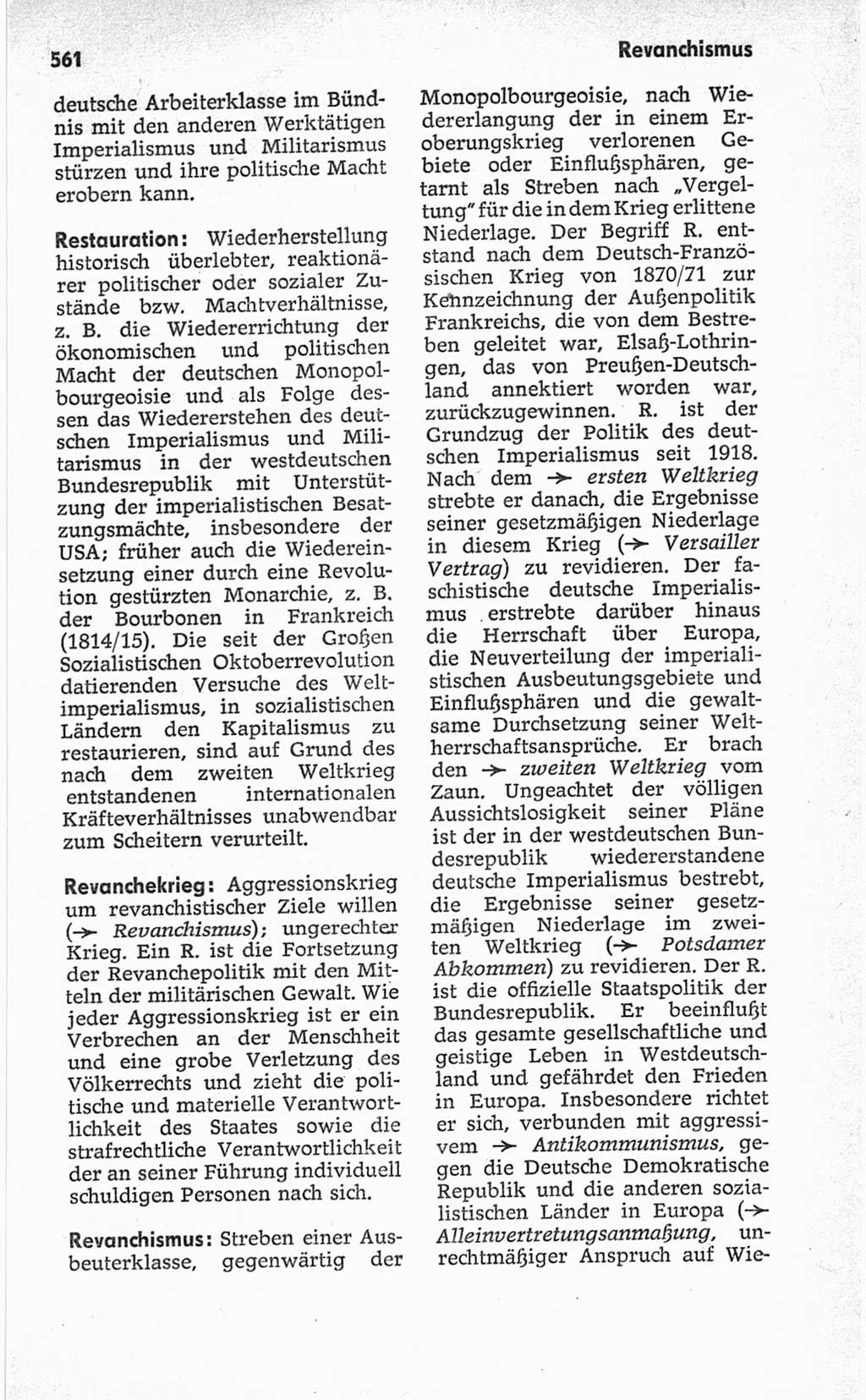 Kleines politisches Wörterbuch [Deutsche Demokratische Republik (DDR)] 1967, Seite 561 (Kl. pol. Wb. DDR 1967, S. 561)