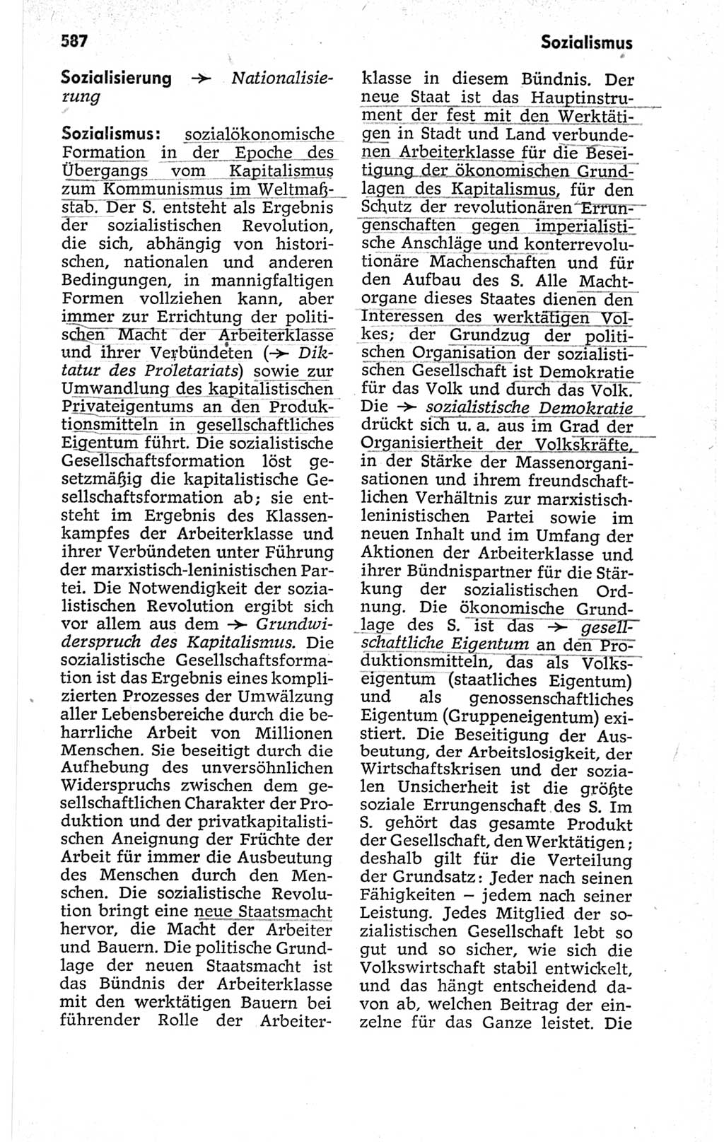 Kleines politisches Wörterbuch [Deutsche Demokratische Republik (DDR)] 1967, Seite 587 (Kl. pol. Wb. DDR 1967, S. 587)