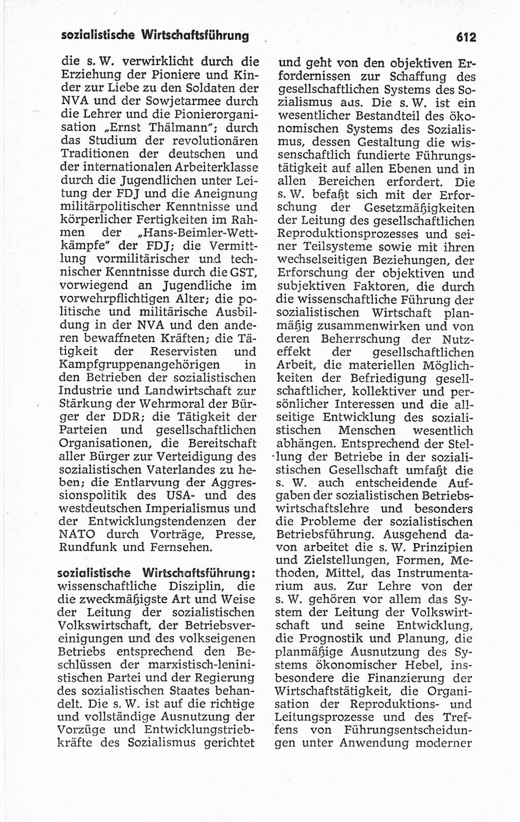 Kleines politisches Wörterbuch [Deutsche Demokratische Republik (DDR)] 1967, Seite 612 (Kl. pol. Wb. DDR 1967, S. 612)