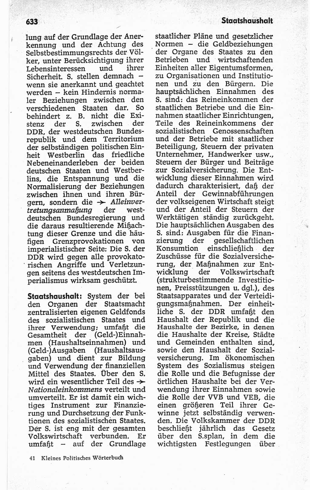 Kleines politisches Wörterbuch [Deutsche Demokratische Republik (DDR)] 1967, Seite 633 (Kl. pol. Wb. DDR 1967, S. 633)