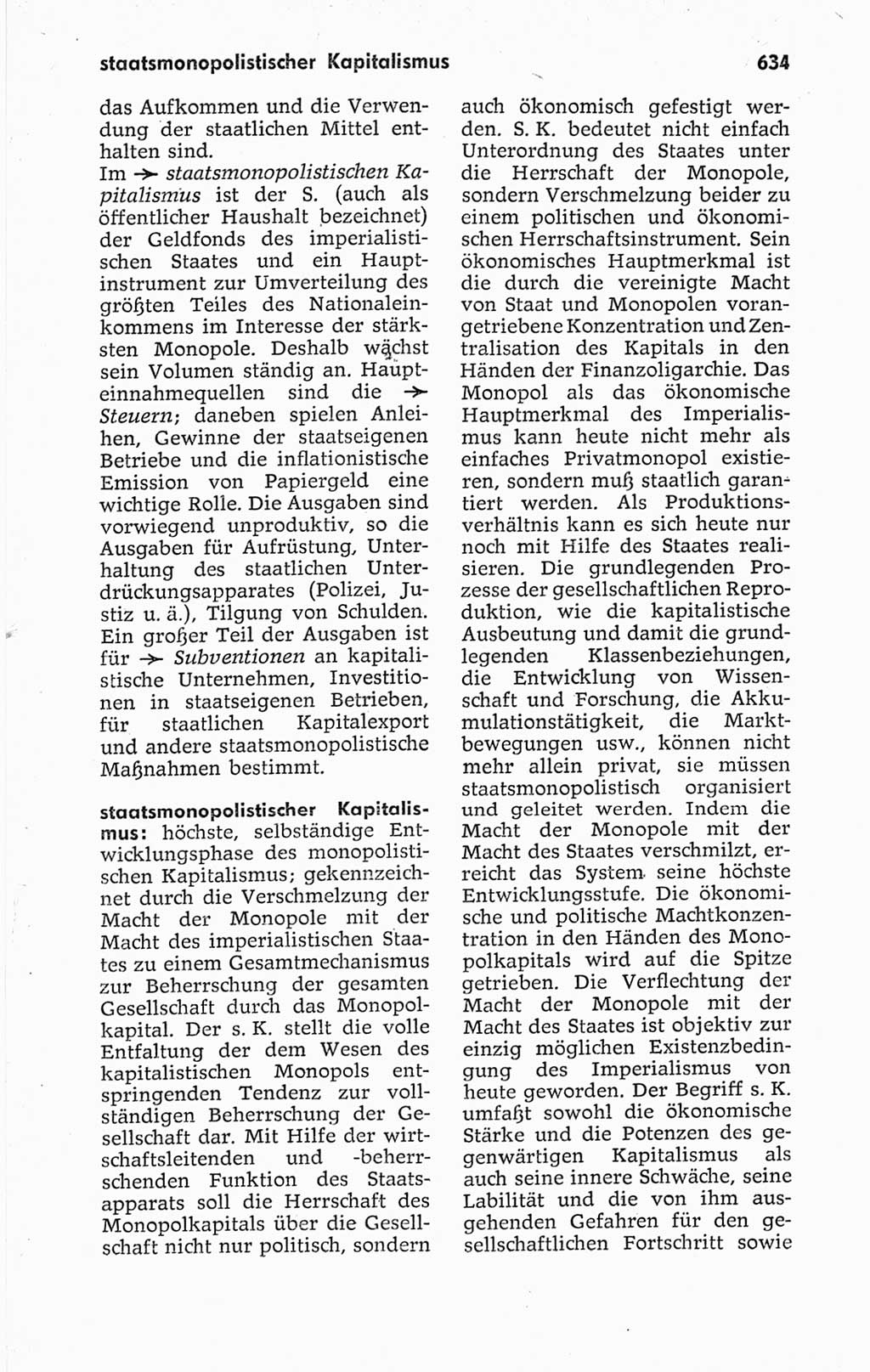 Kleines politisches Wörterbuch [Deutsche Demokratische Republik (DDR)] 1967, Seite 634 (Kl. pol. Wb. DDR 1967, S. 634)