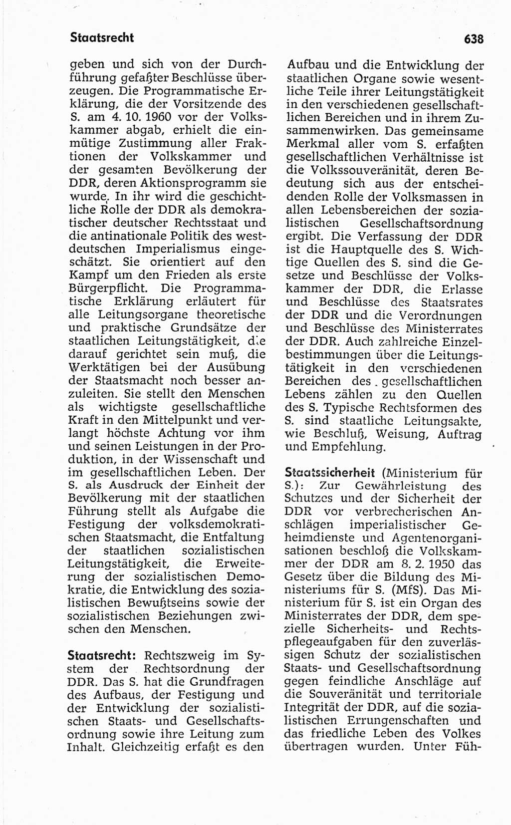 Kleines politisches Wörterbuch [Deutsche Demokratische Republik (DDR)] 1967, Seite 638 (Kl. pol. Wb. DDR 1967, S. 638)