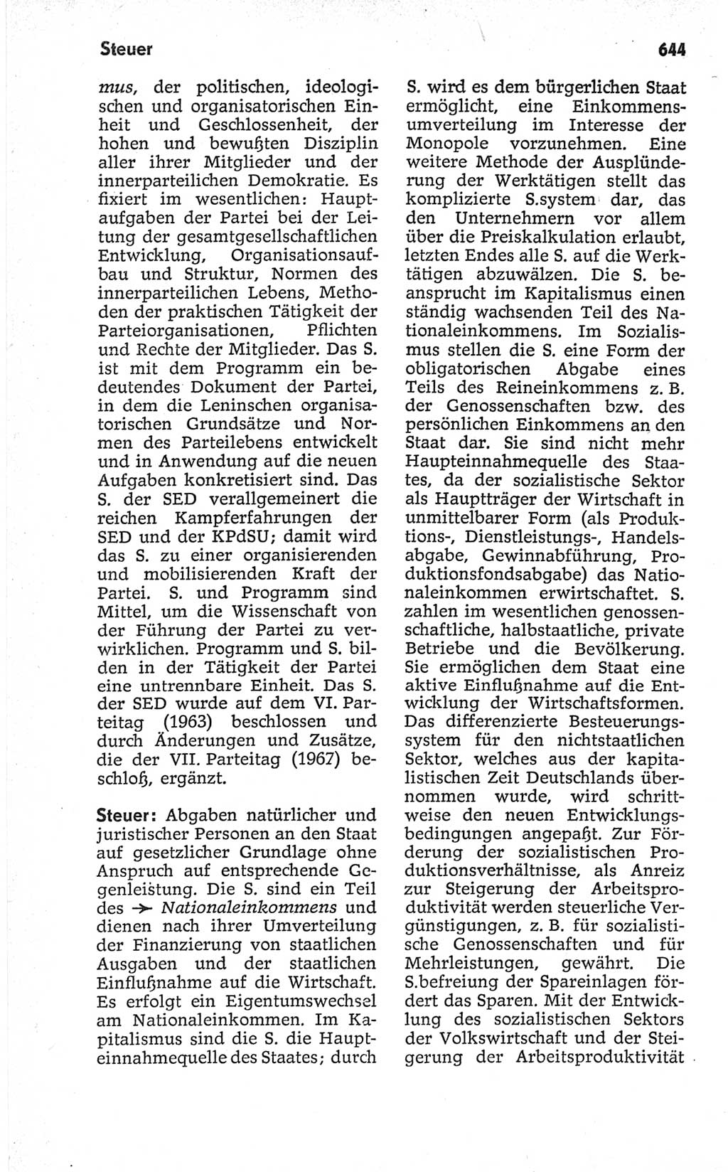 Kleines politisches Wörterbuch [Deutsche Demokratische Republik (DDR)] 1967, Seite 644 (Kl. pol. Wb. DDR 1967, S. 644)